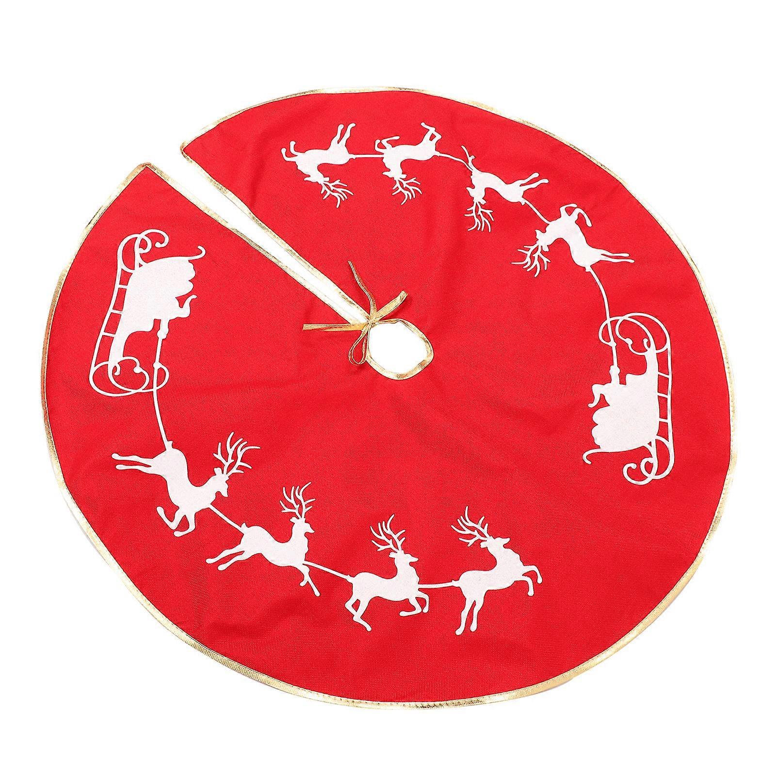 Rustic Tree Skirt Decoration Simple Appearance Red 100X100CM Decorative 1Pcs