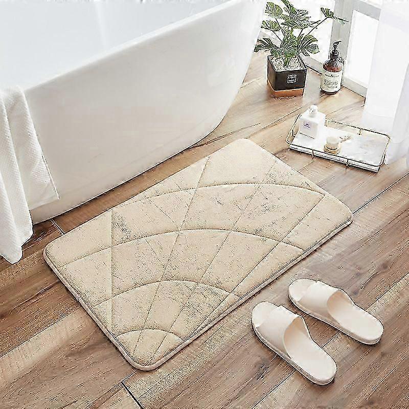Bath Mat Absorbent Floor Mat, Non-Slip Mat at the Entrance of Bathroom and Toilet(Khaki, 50*80CM)