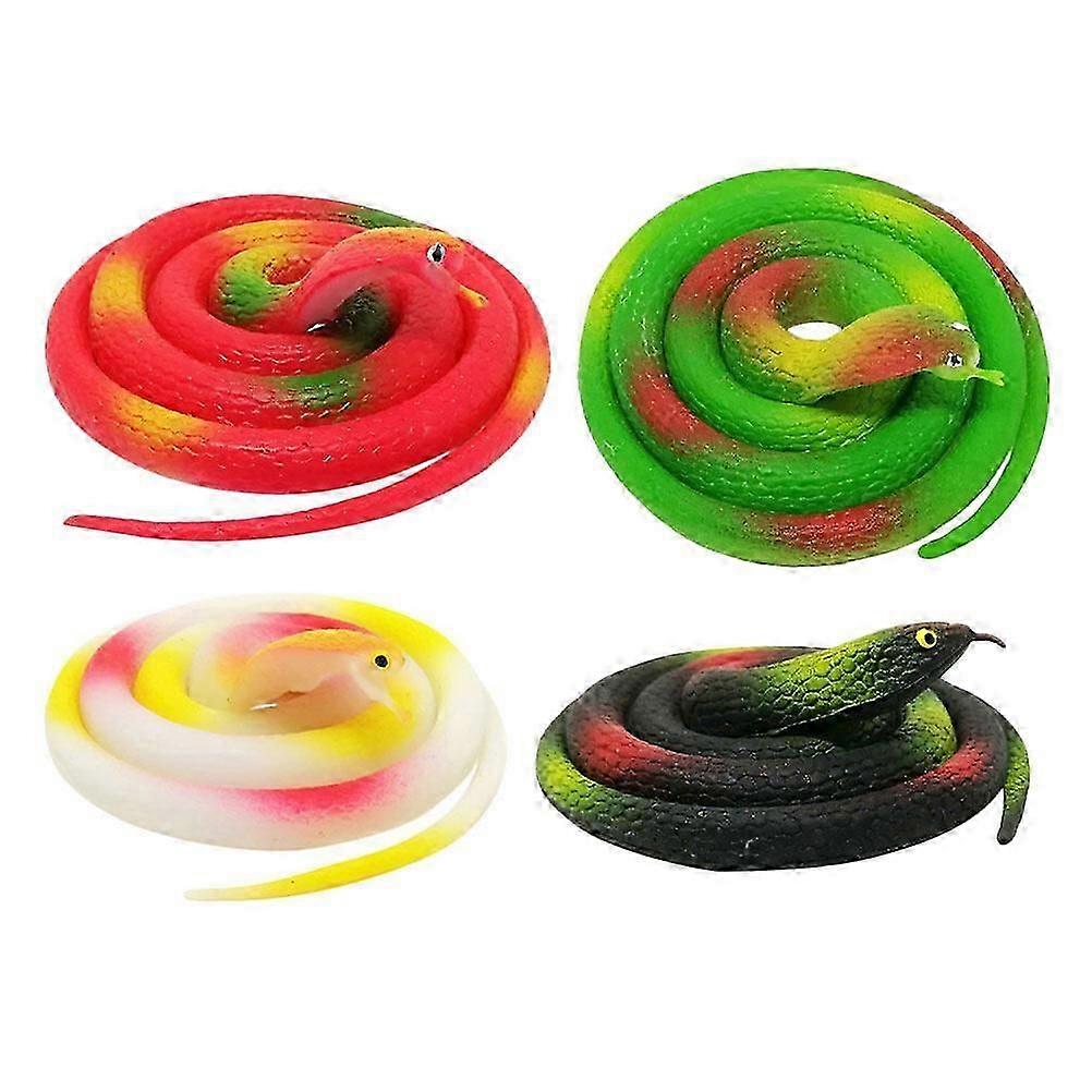 4pcs偽のヘビの小道具シミュレーションヘビモデルは祭りのための不気味ないたずらの小道具