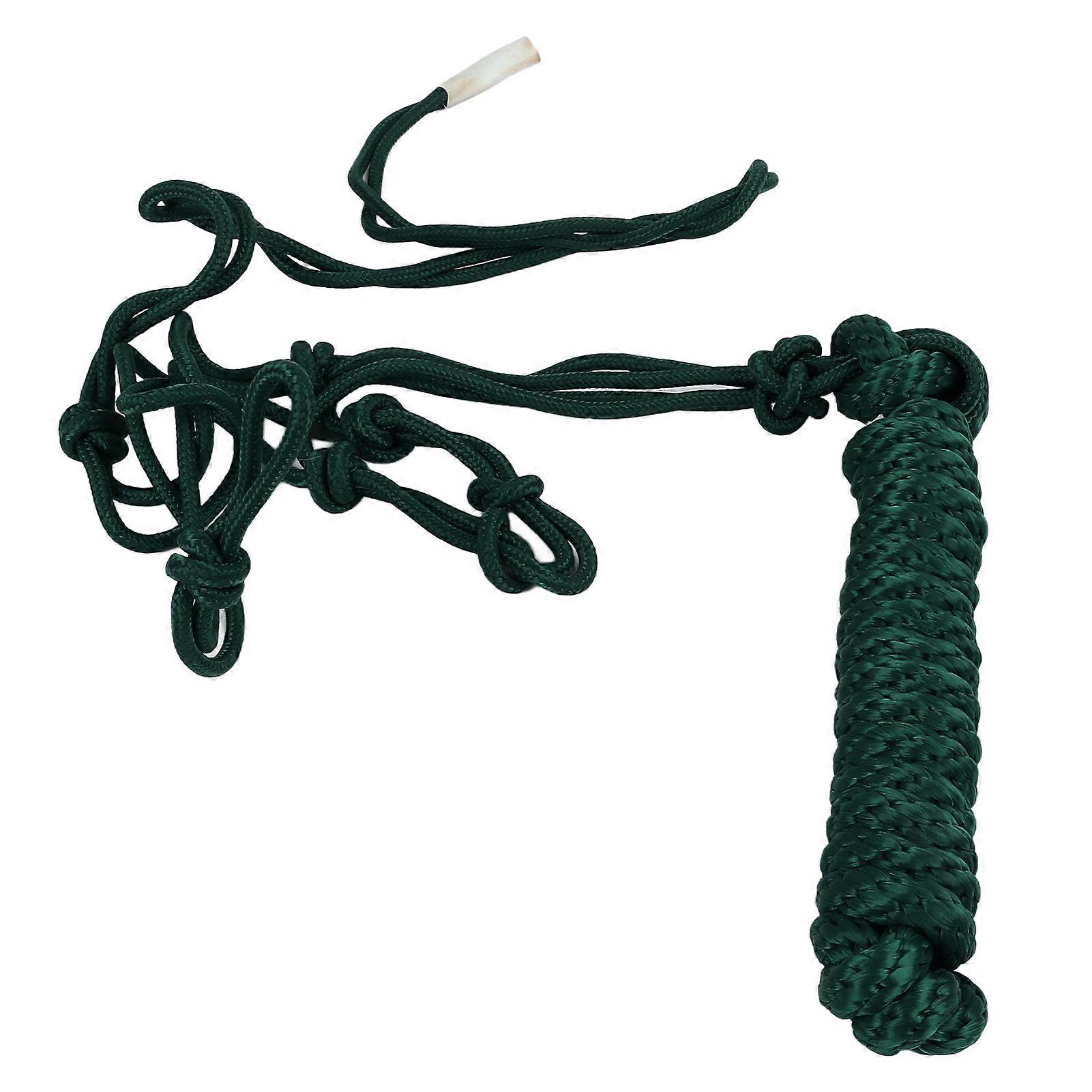 Rope Halter Multi Knots Safe Wearable Weaving Polyester Horse Halter for Training Daily Driving Green