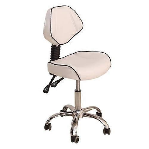 Ergonomic rolling saddle stool with backrest for dentists, stylists, and tattoo artists – Comfortable design for enhanced mobility.
