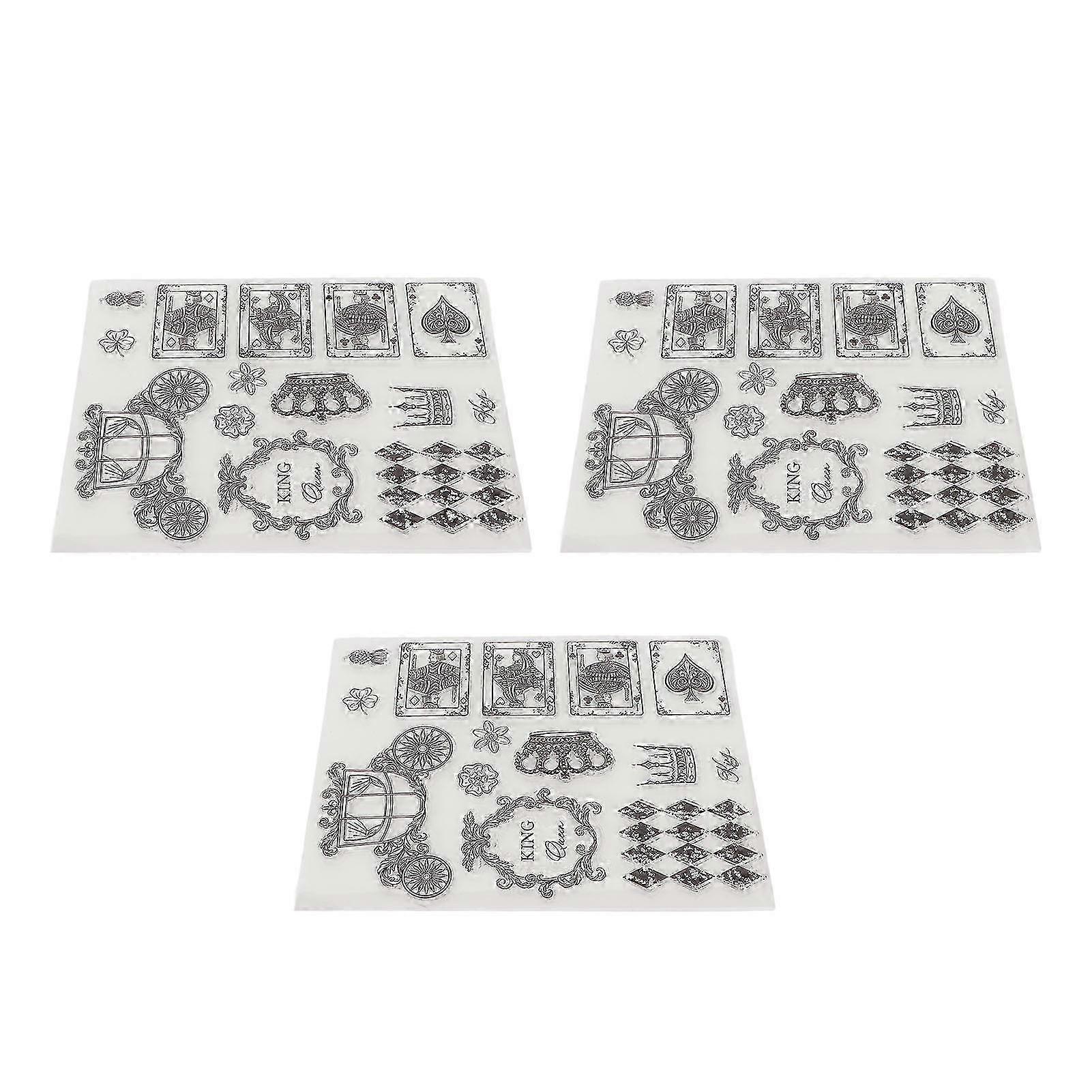 3pcs Clear Stamps DIY Durable Reusable TPR Material Transparent Embossing Scrapbooking Tool