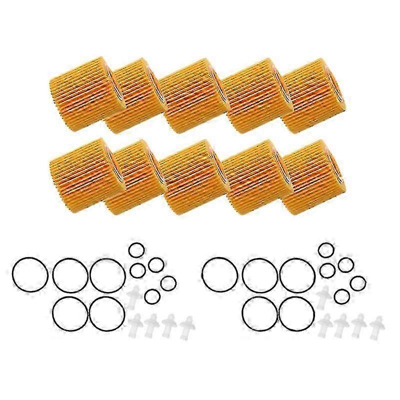 10Pcs Engine Oil Filters Compatible with Toyota C-HR, Pontiac Vibe 2009-2010, Corolla, Prius