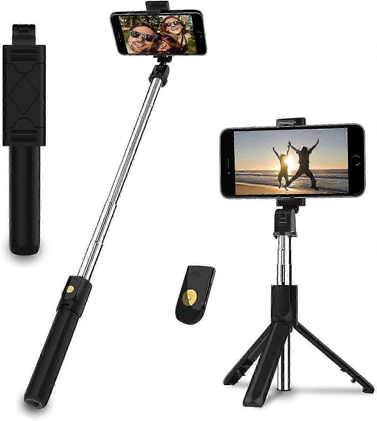 Extendable Bluetooth Selfie Stick with Tripod Remote Control, Adjustable Telescopic Rotation for Smartphones