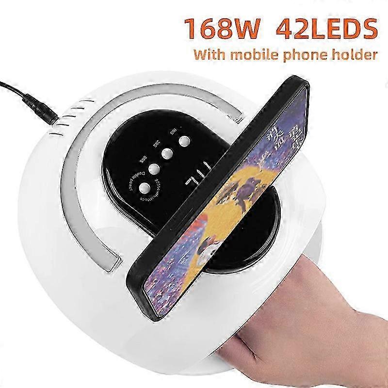 Nail Lamp Handle 168W with 42LEDs for Fast Drying UV Gel Polish Curing and Smart Sensor Timer