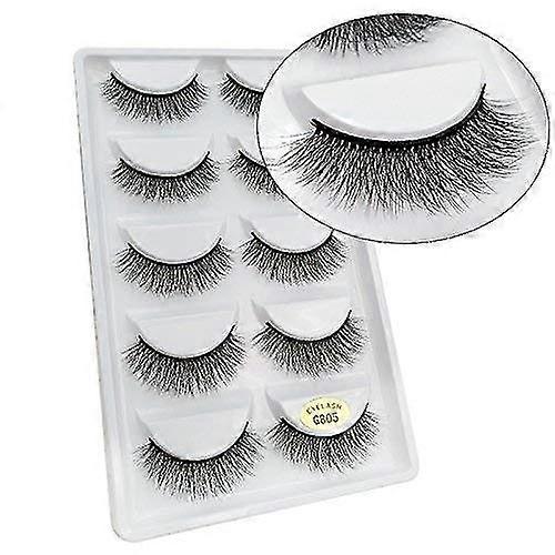 2025 5 Pairs Of False Eyelashes, Black Eyelashes Extension