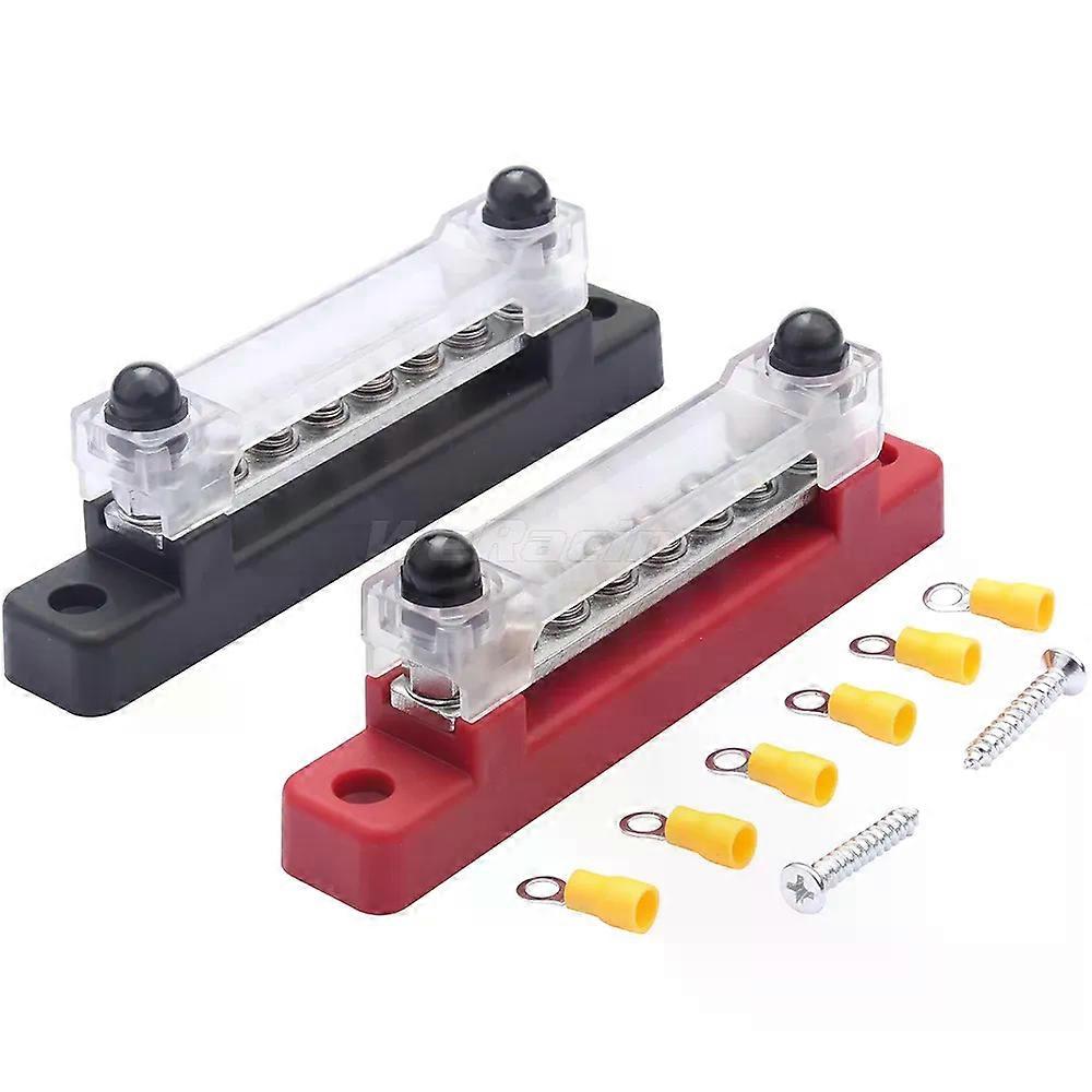 M6 12V Bus Bar 1/4 inch Power Distribution Block 150A Electrical Terminal Block Buss Bar for Truck Boat Car Camper RV