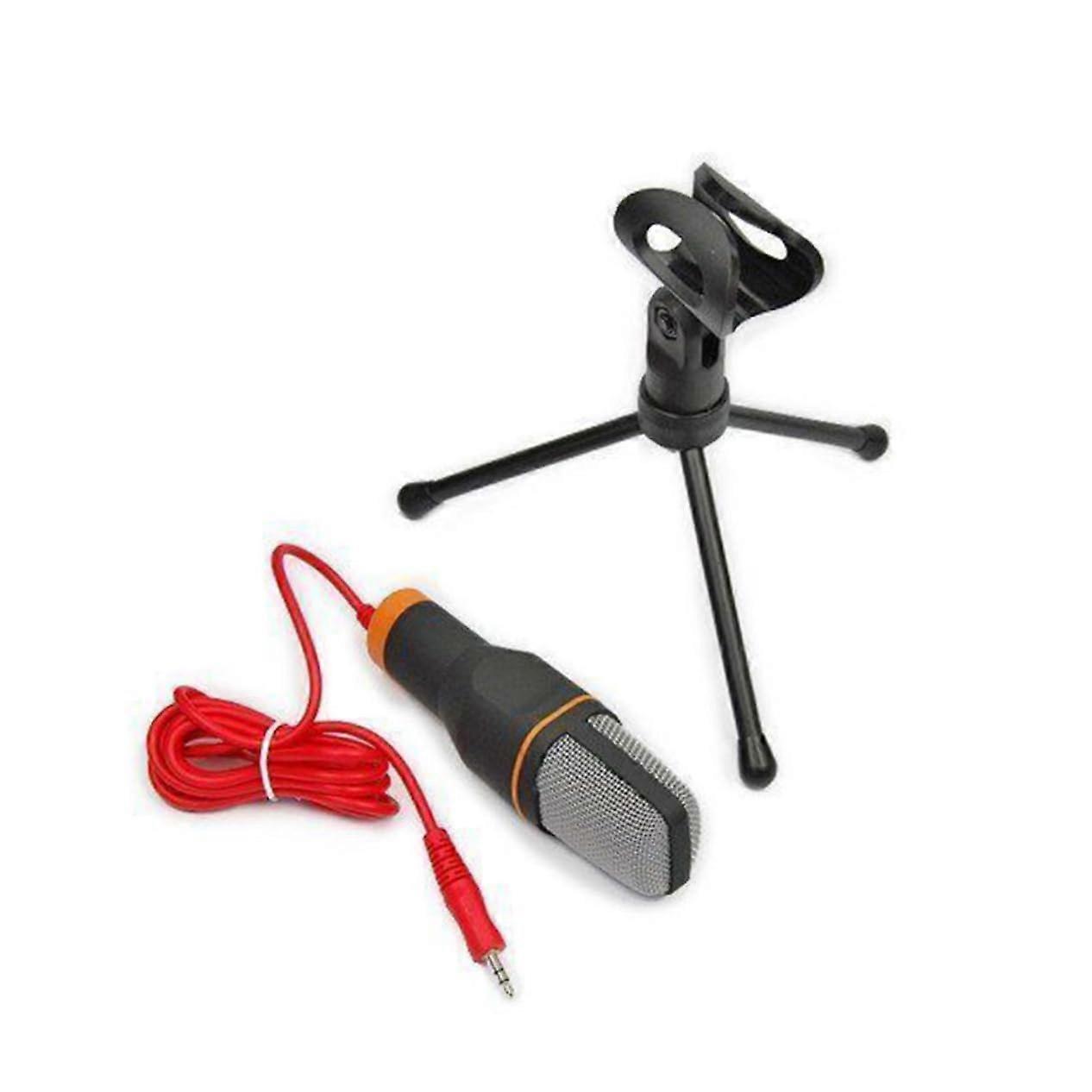 Condenser Microphone with Holder and Clip for Skype MSN Karaoke, Black for PC and Laptop, Clear, Compact, and