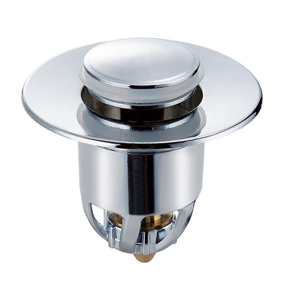 Sink Stopper with Bounce Core for Easy Removal Durable ABS Plastic and Copper Silver 1 Pc
