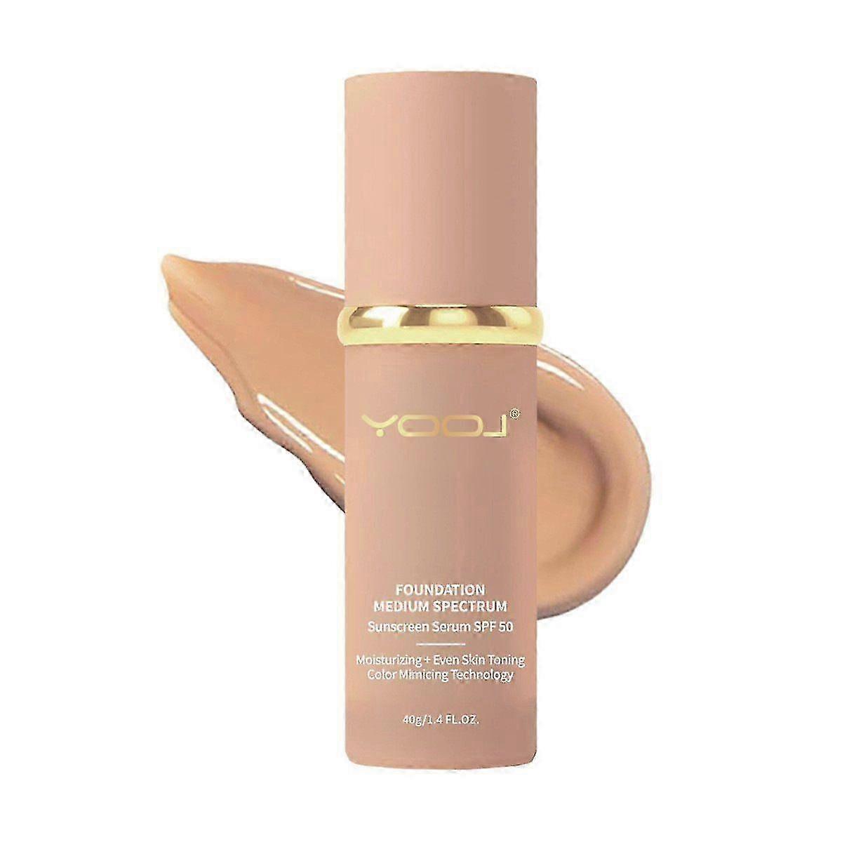 Foundation 4 in 1-Medium Spectrum,4 in 1 Cosmetics Foundation Liquid with SPF 50+, Concealer Cosmeti