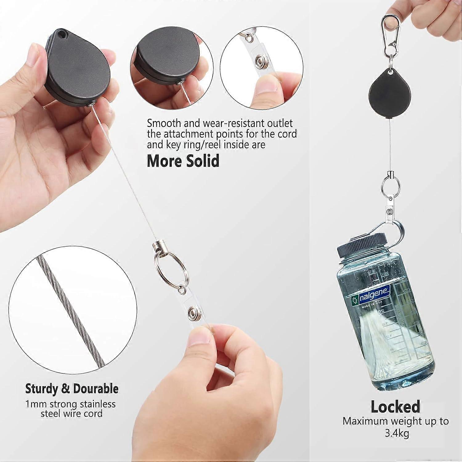 Set of 2 retractable key rings | Fruugo UK