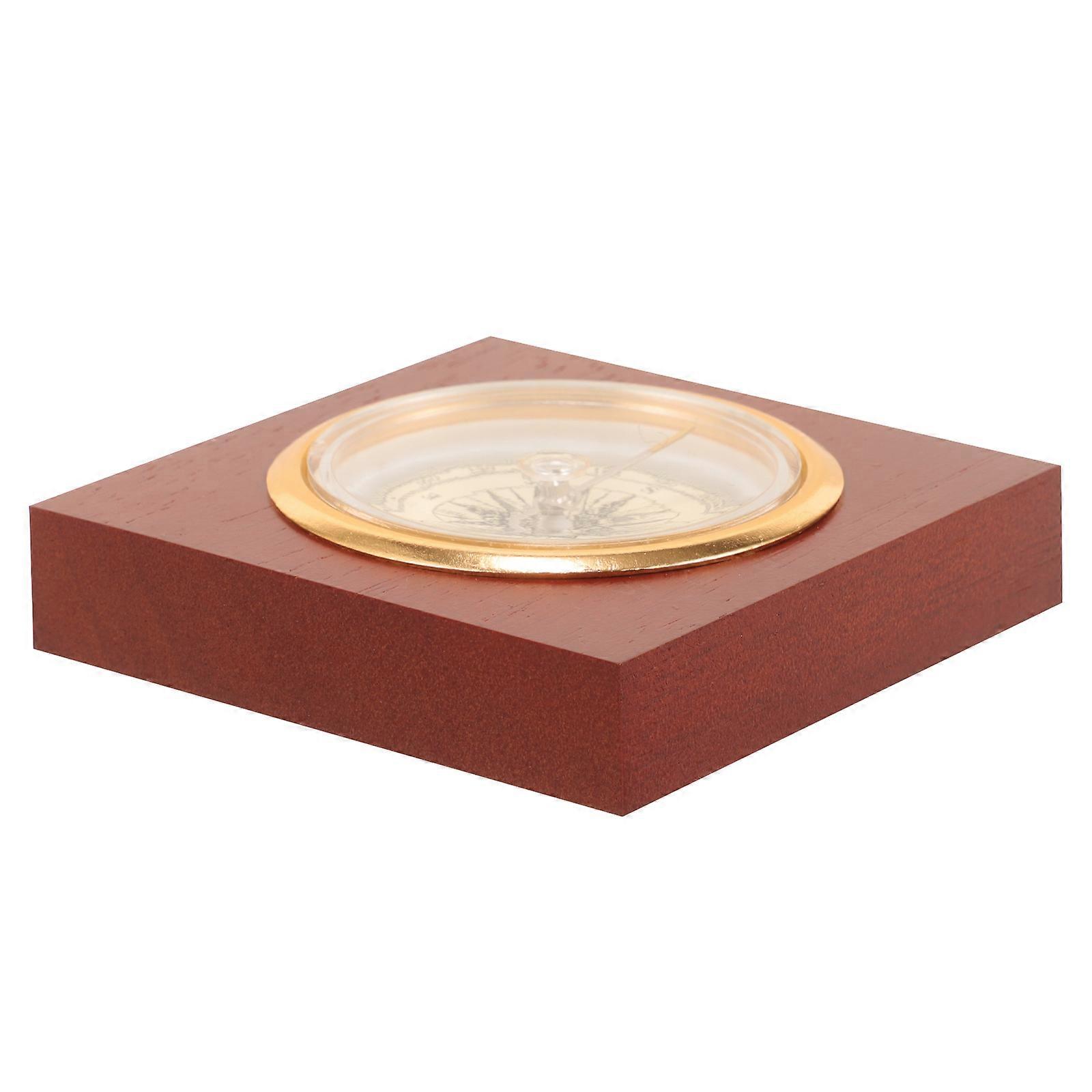 Camping Compass Navigation Chinese Traditional Compass Square Brown 7.30X7.30X1.70CM Pointer 1Pack