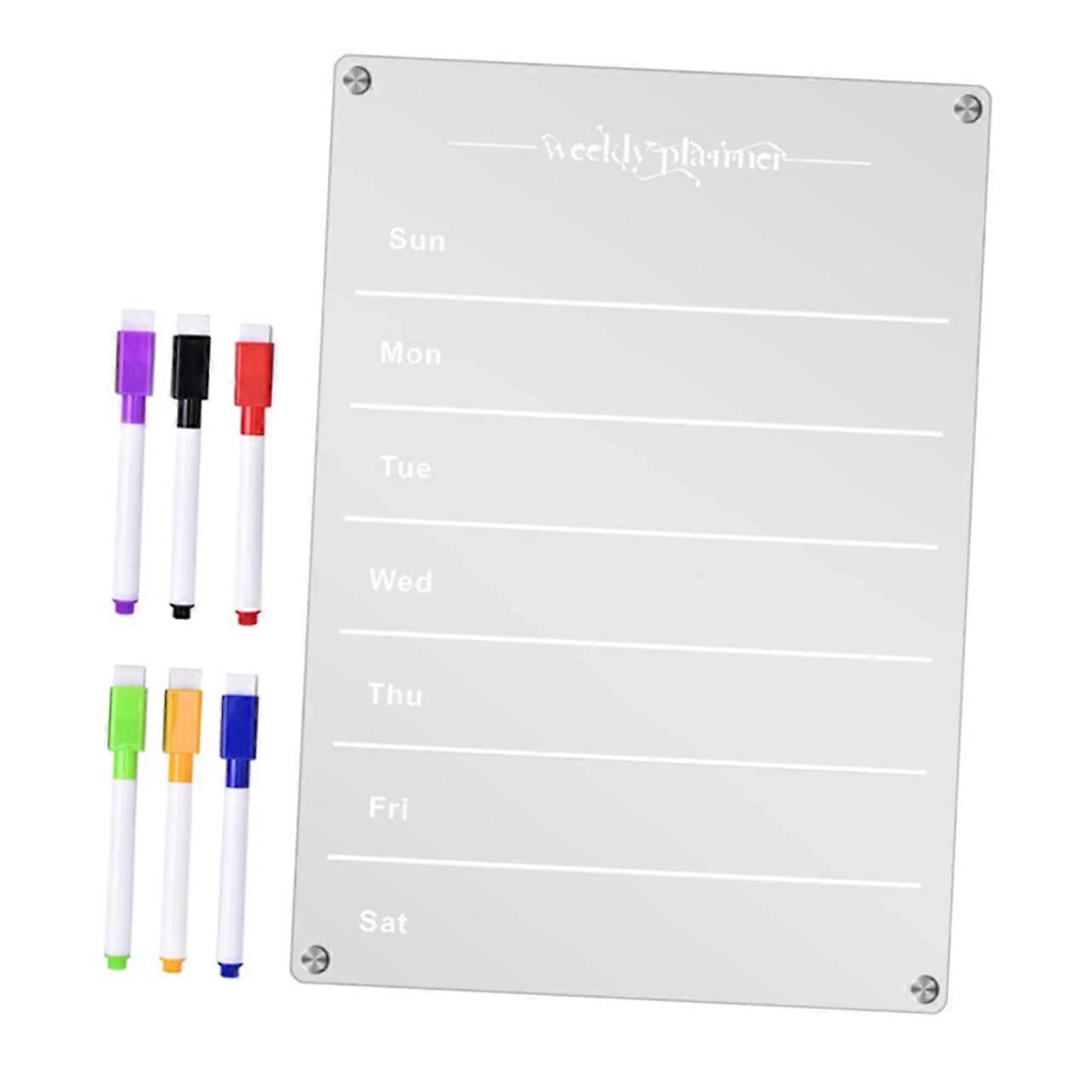 1 Set Magnetic Planning Board, Erasable Notes for Refrigerator, Creative Weekly Planning, Includes White Markers for ToDo Lists and Reminders