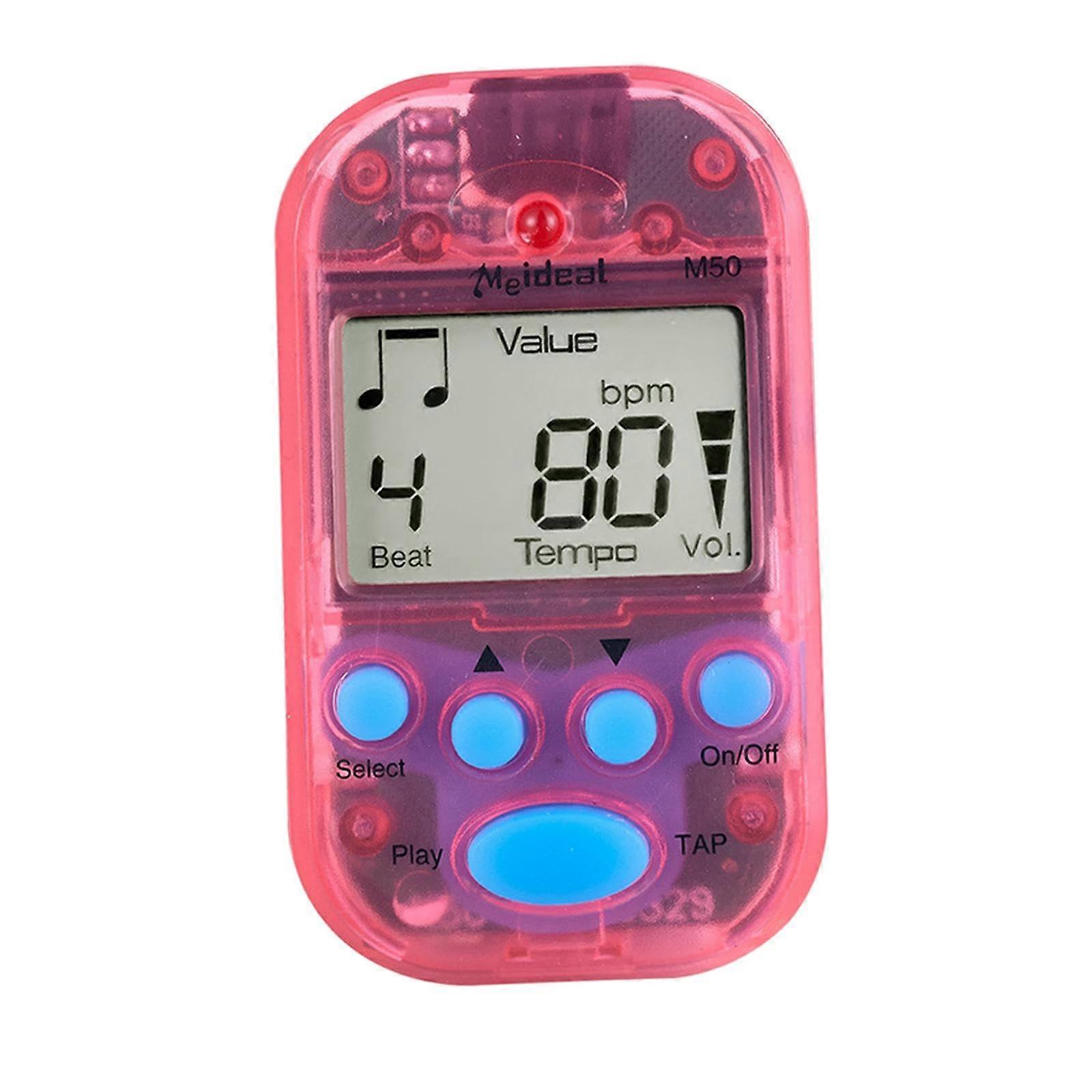 Mini Digital Metronome, electronic metronome, easy to use, adjustable beat tempo volume, beat tap clip for guitar, drums, red