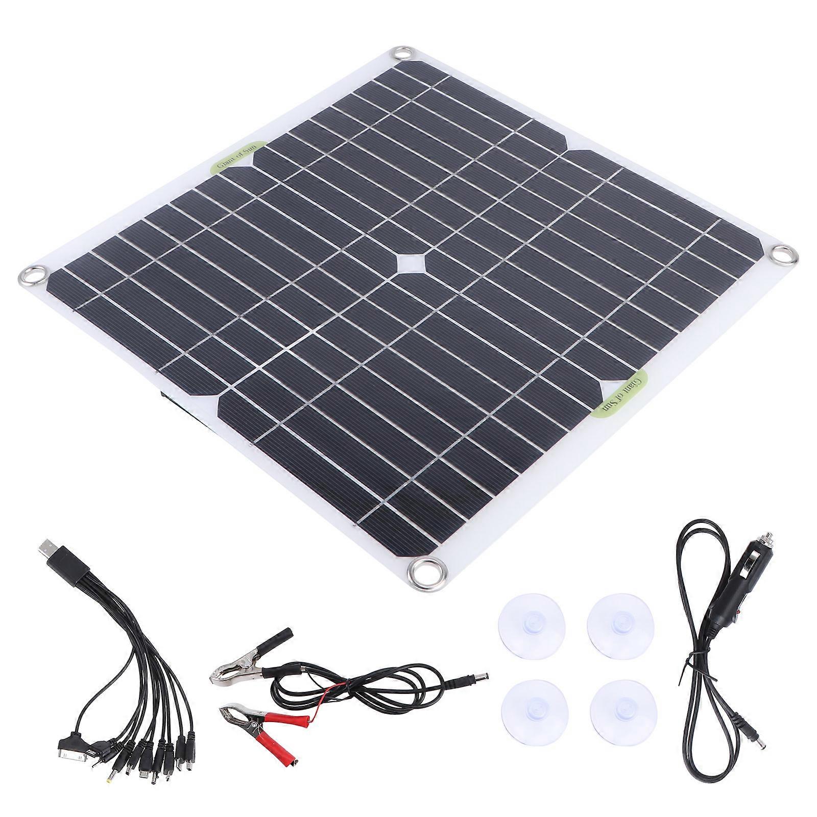 1 Set High Efficiency Monocrystalline Solar Panel Kit for Outdoor Charging – Lightweight and Portable Design for Solar Energy Use