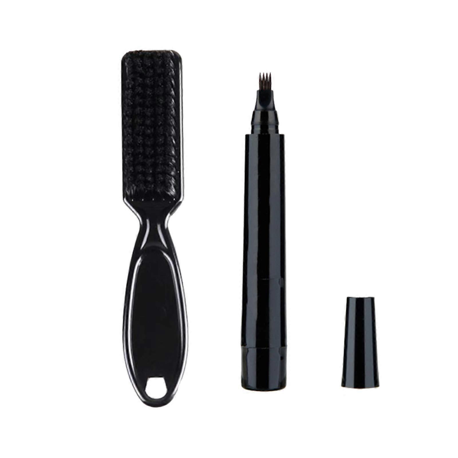 Eyebrow beard pencil filler, beard brush for men, sweatproof, brown