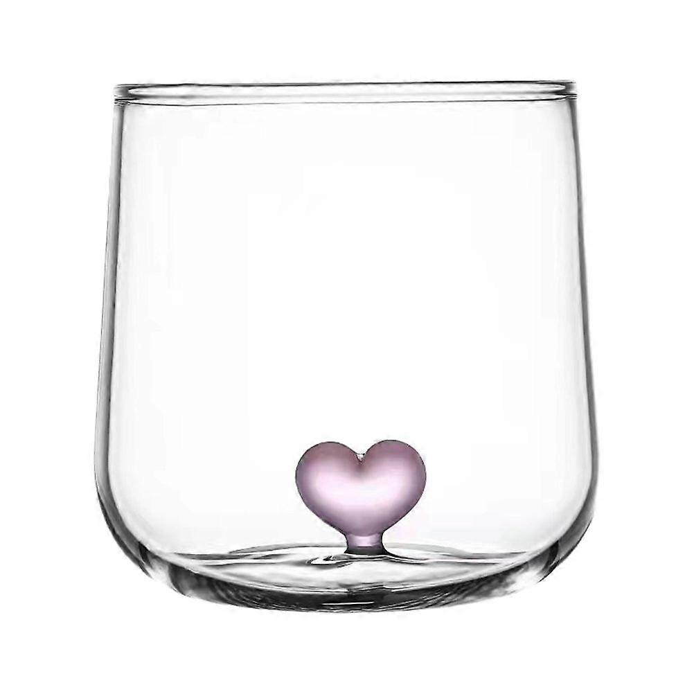 Tasse en verre décorée en forme de cœur, verre à cocktail, verre à lait, verre pour couple, récipient à eau