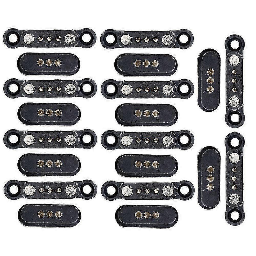 10 Pairs Spring Loaded Magnetic Pogo Pin Connector 3 Positions Magnets Pitch 2.3 MM Through Holes M