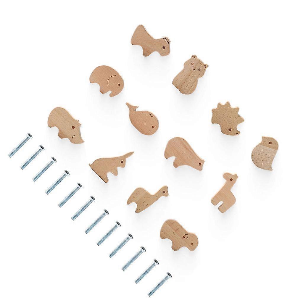 Wood Animal Shape Round Drawer Cabinet Handle Drawer Pull