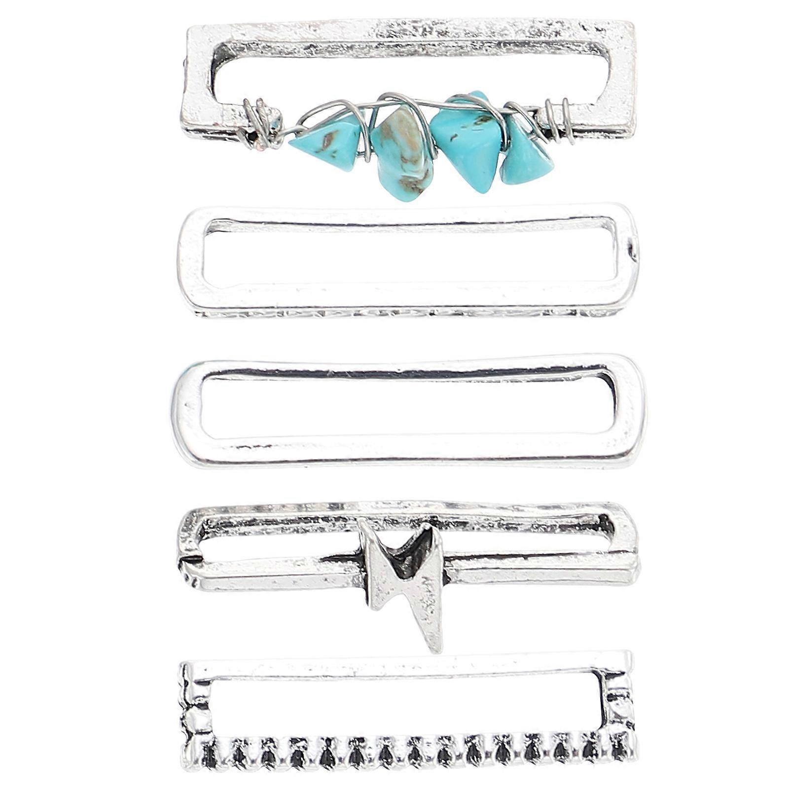 Assorted Color Metal and Stone Watch Charm Accessory for Decoration Compatible with Silicone and Bands 4Pcs