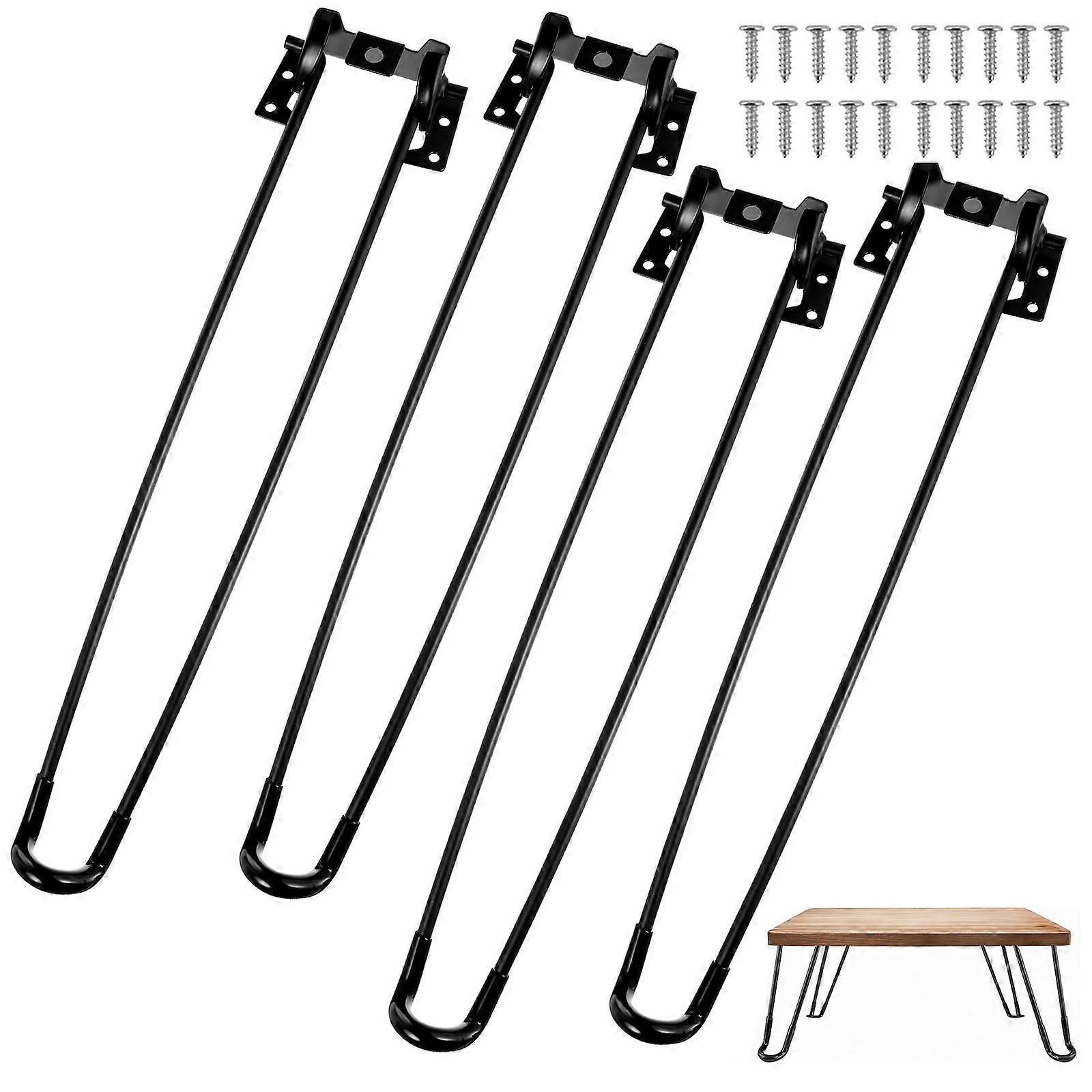 4Pcs Sturdy Iron Folding Table Legs for Bed Computer Desk Black Color