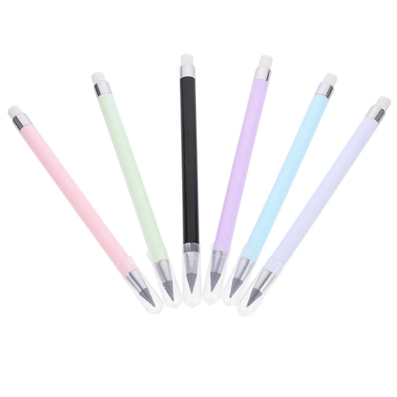 6pcs Everlasting Inkless Pencils with Eraser   Portable Colored Sketching & Drafting Tools for Students, Artists, School, Office, and Drawing Use