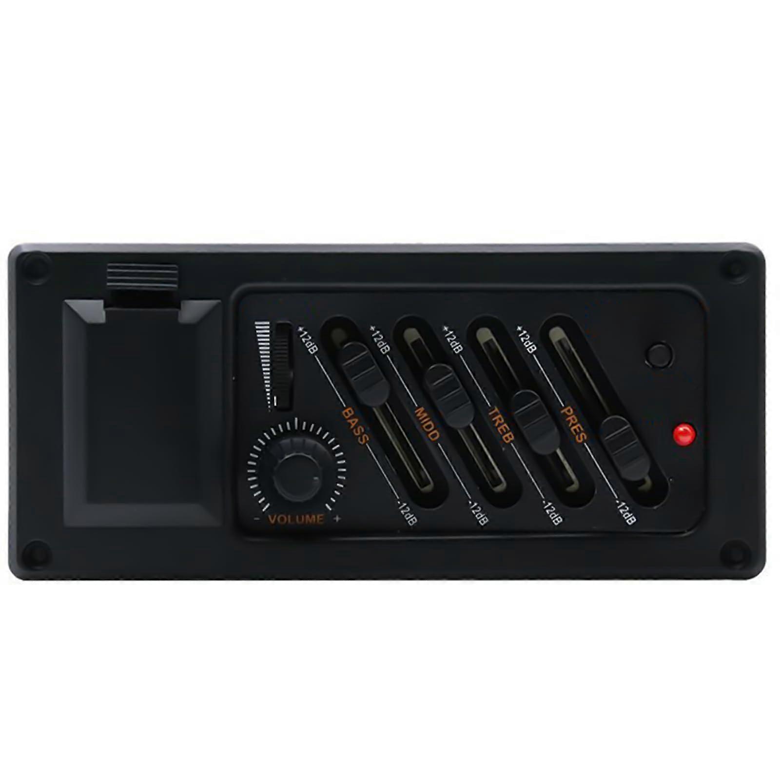 4 Bands Guitar Preamplifier Equalizer with Pickup Tuner and Volume Control for Electric Guitars and Bass Guitars