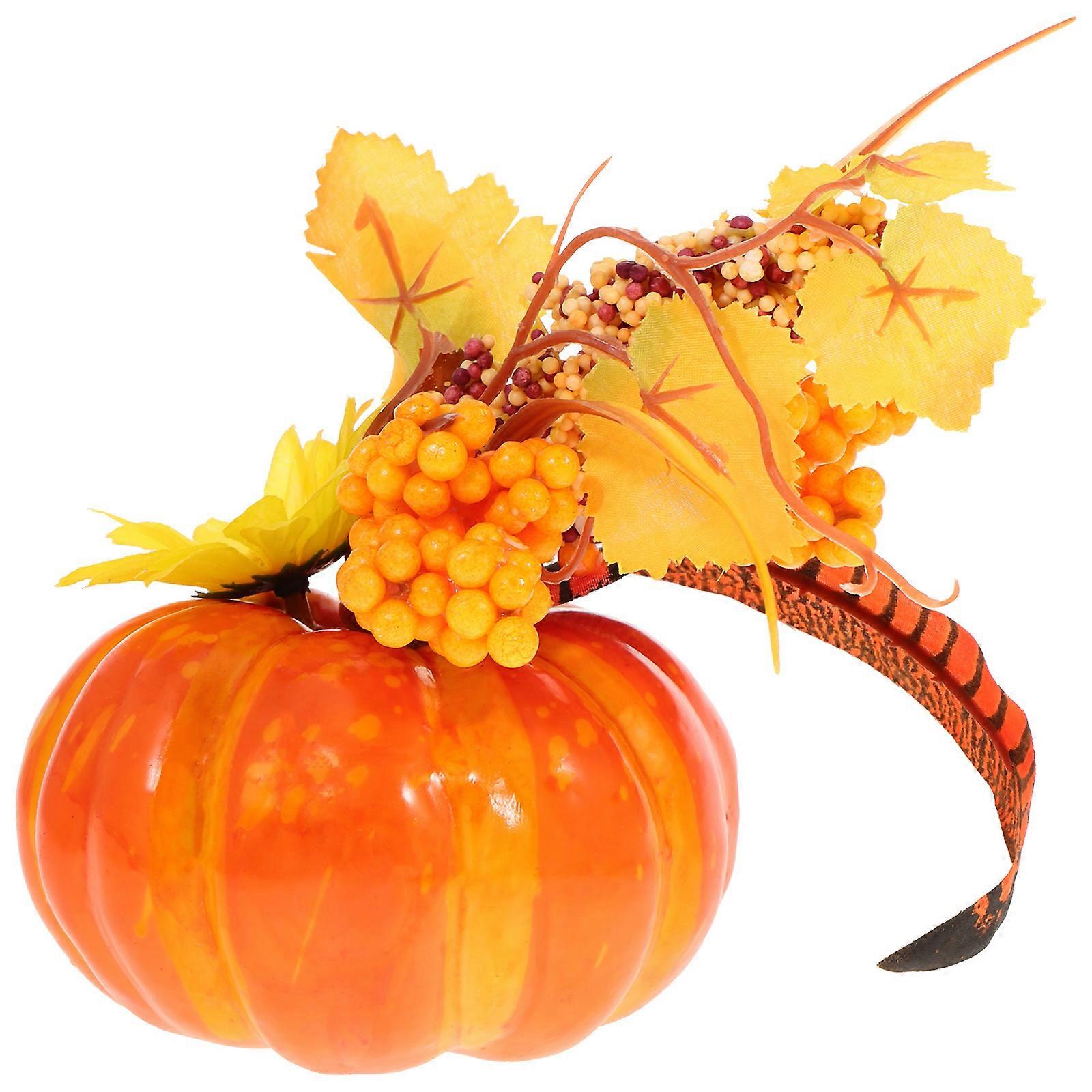 Artificial Maple Leaf Pumpkin Traditional Style Home Garden Decor Plastic Material Curved Melon Shape 1Pcs