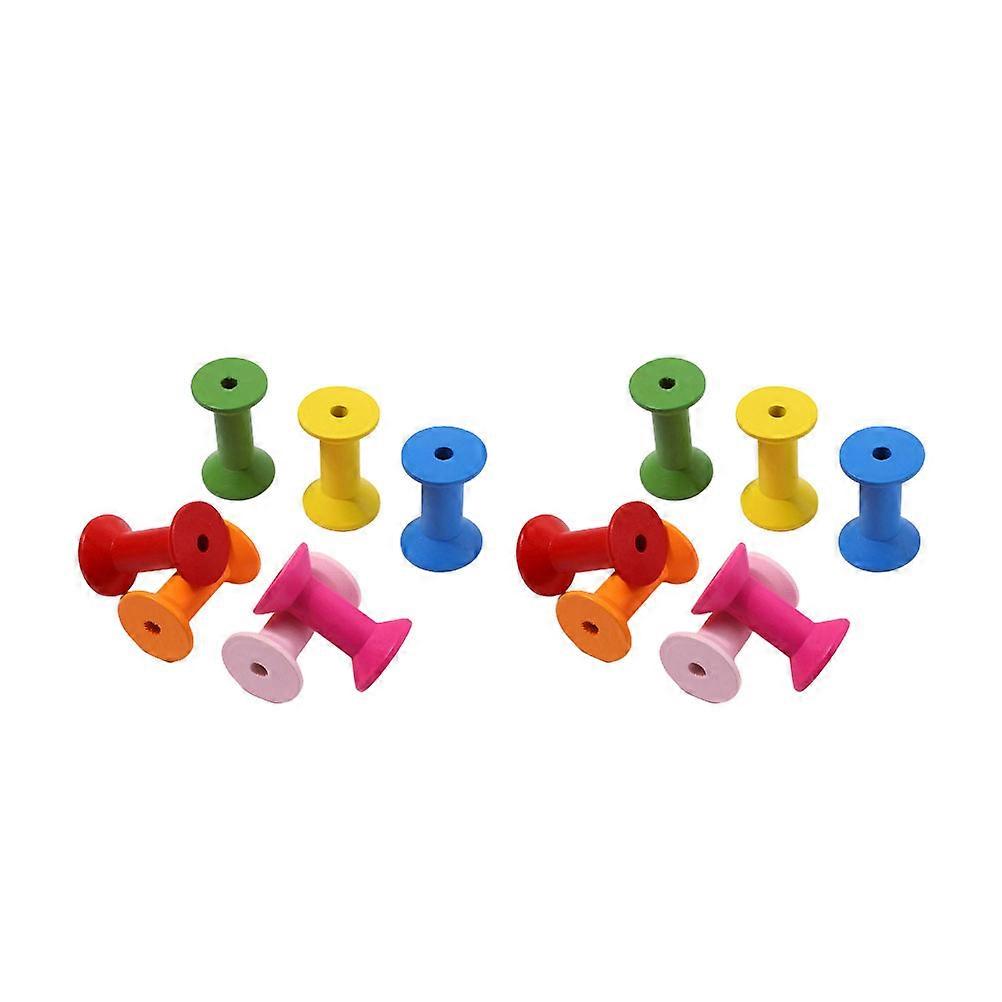 Colorful Bobbin for Sewing Use Made from Synthetic Material Assorted Color 47x30MM