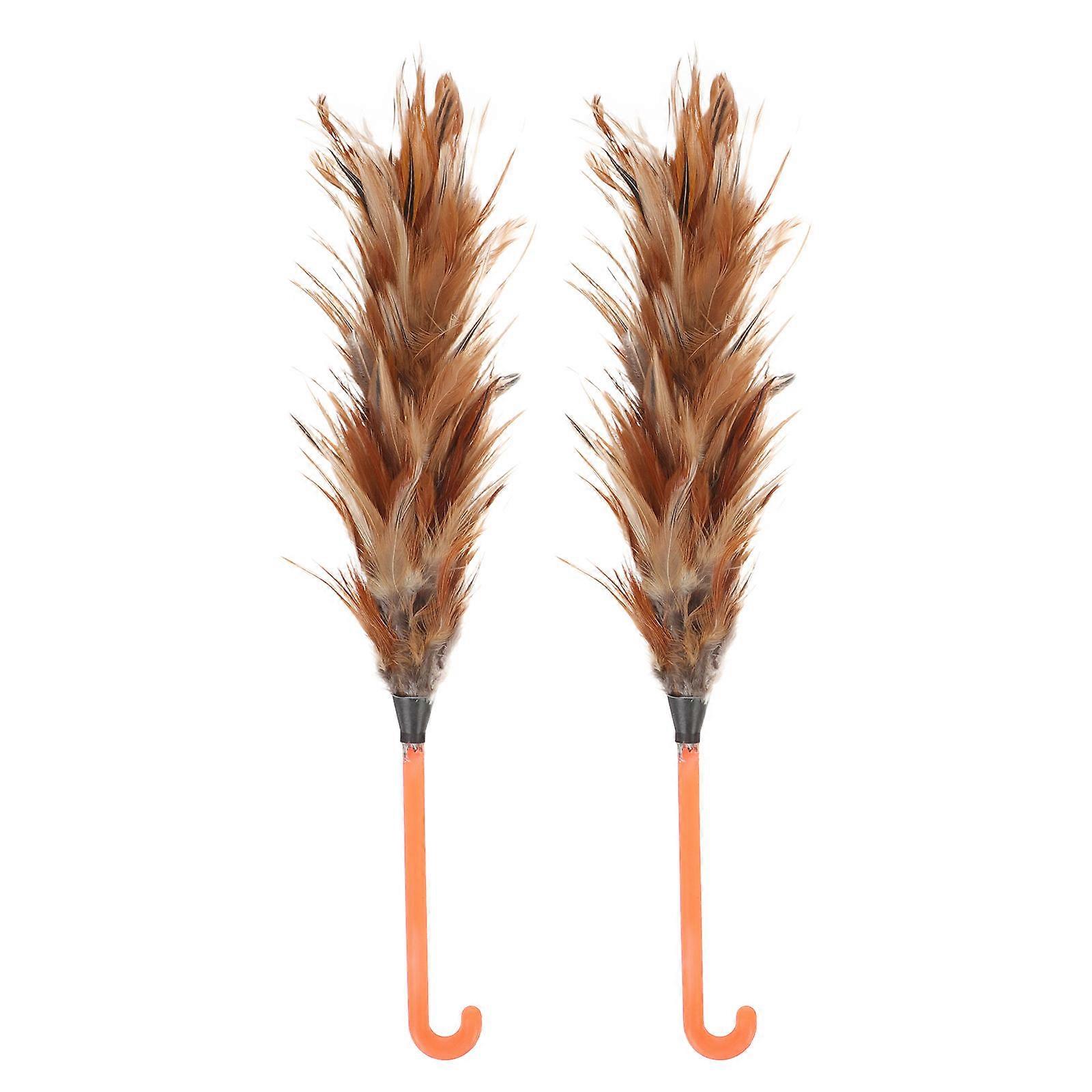 2pcs Chicken Plume Duster for Home Cleaning – Effective Dusting Tool for Furniture and Hard to Reach Areas, Practical and Convenient