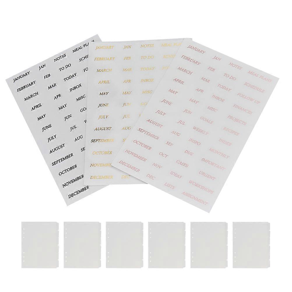 Transparent Binder Dividers with Tabs   Includes Monthly Organization Stickers, PP Separators for Planners, Journals, and Loose Leaf Refills, Easy