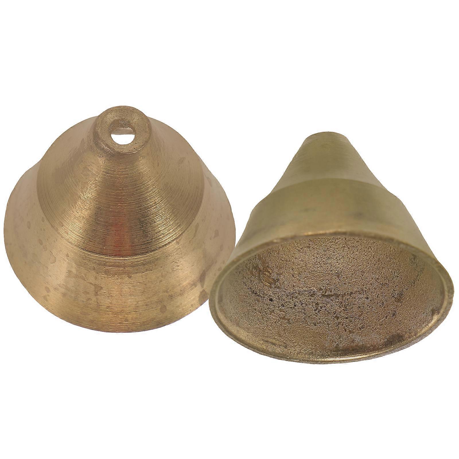Rhythm Vintage Bell Ethnic Style Hand Percussion Instrument Home Decoration Copper Round Decorative Item 2Pcs