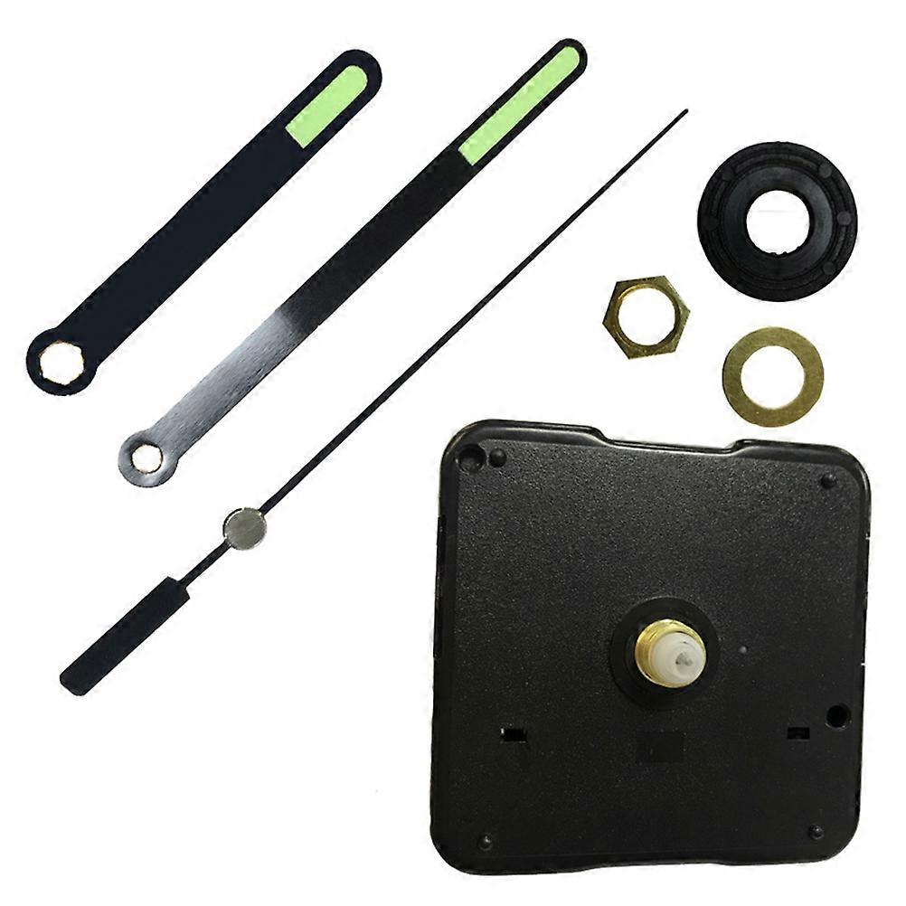 Black Clock Movement Kit for Clock Repair with Luminous Silent Design and Durable Metal Plastic Components