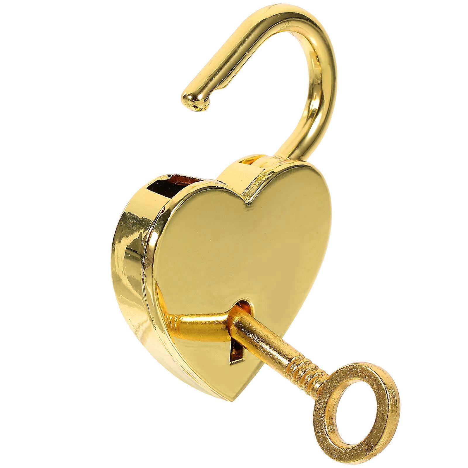 Jewelry Box Lock Hardware Metal Material Made Durable Suitcase Safety Golden 1Set