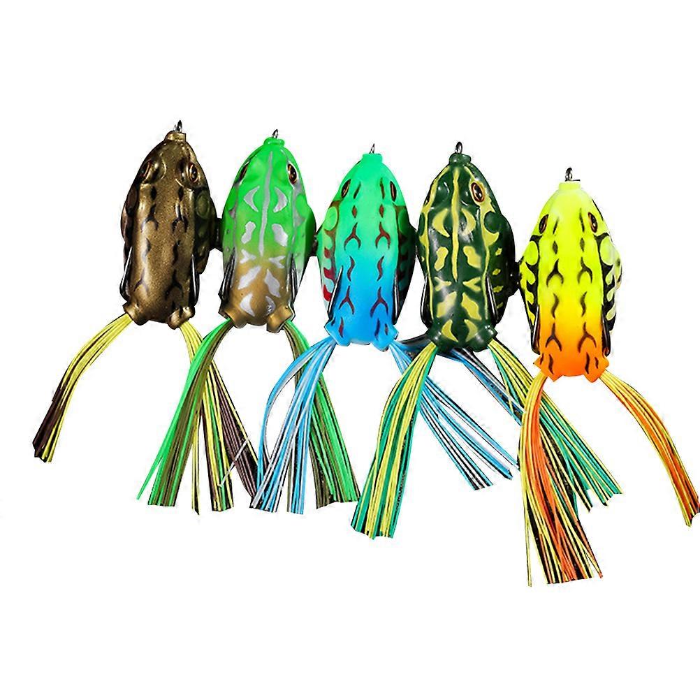 Fishing Bait Set Attract Fish Vegetation Coverage Bright Colors 5*3cm Assorted Color 5Pcs