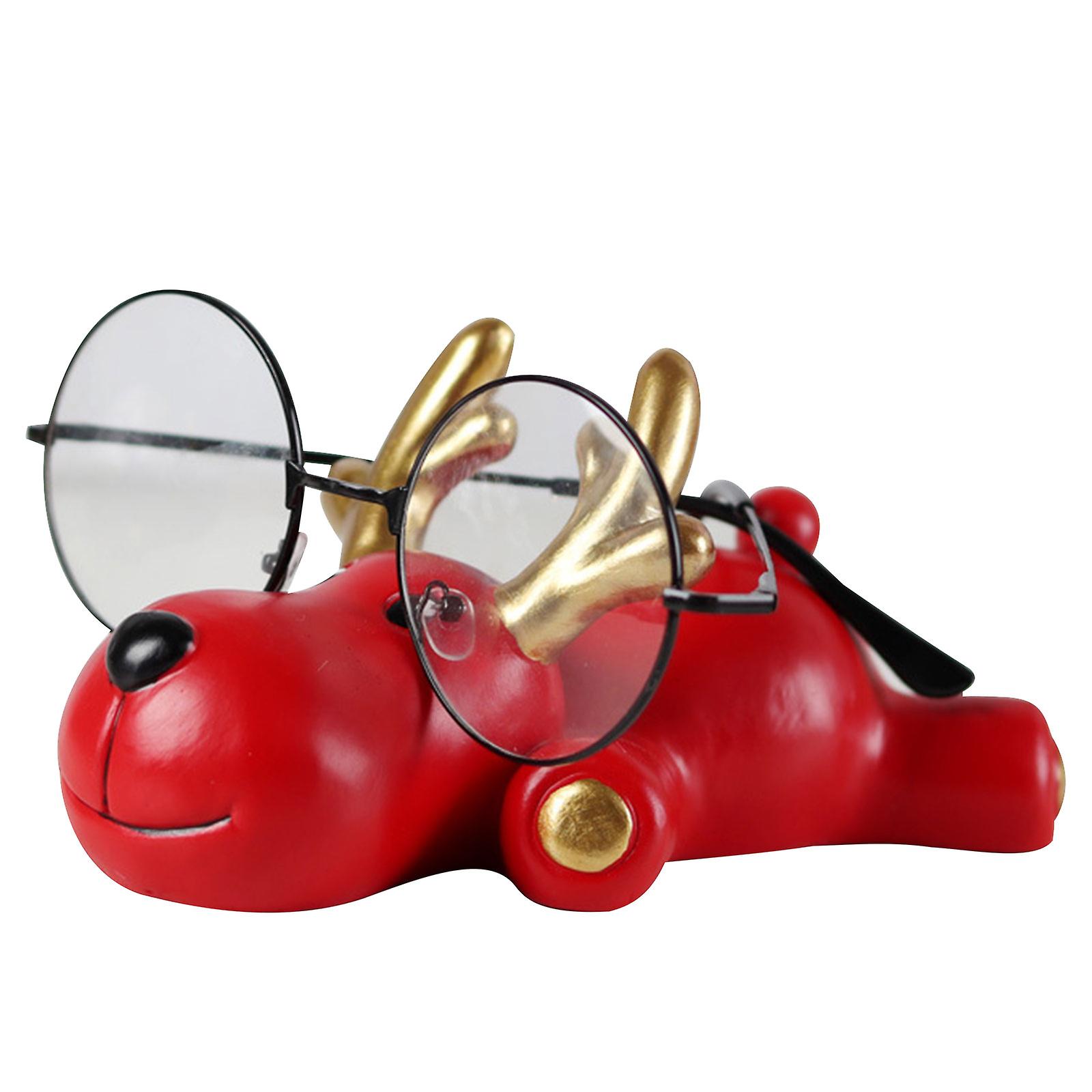 Cute Animal Figurine Elk Glasses Storage Holder Resin Statue Show Rack ...
