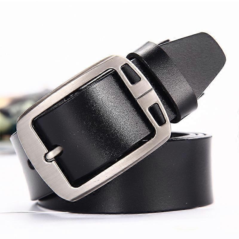 Men's Pin Buckle Second Floor Cowhide Leather Belt Retro Easy Matching Business Wide Belt Men's