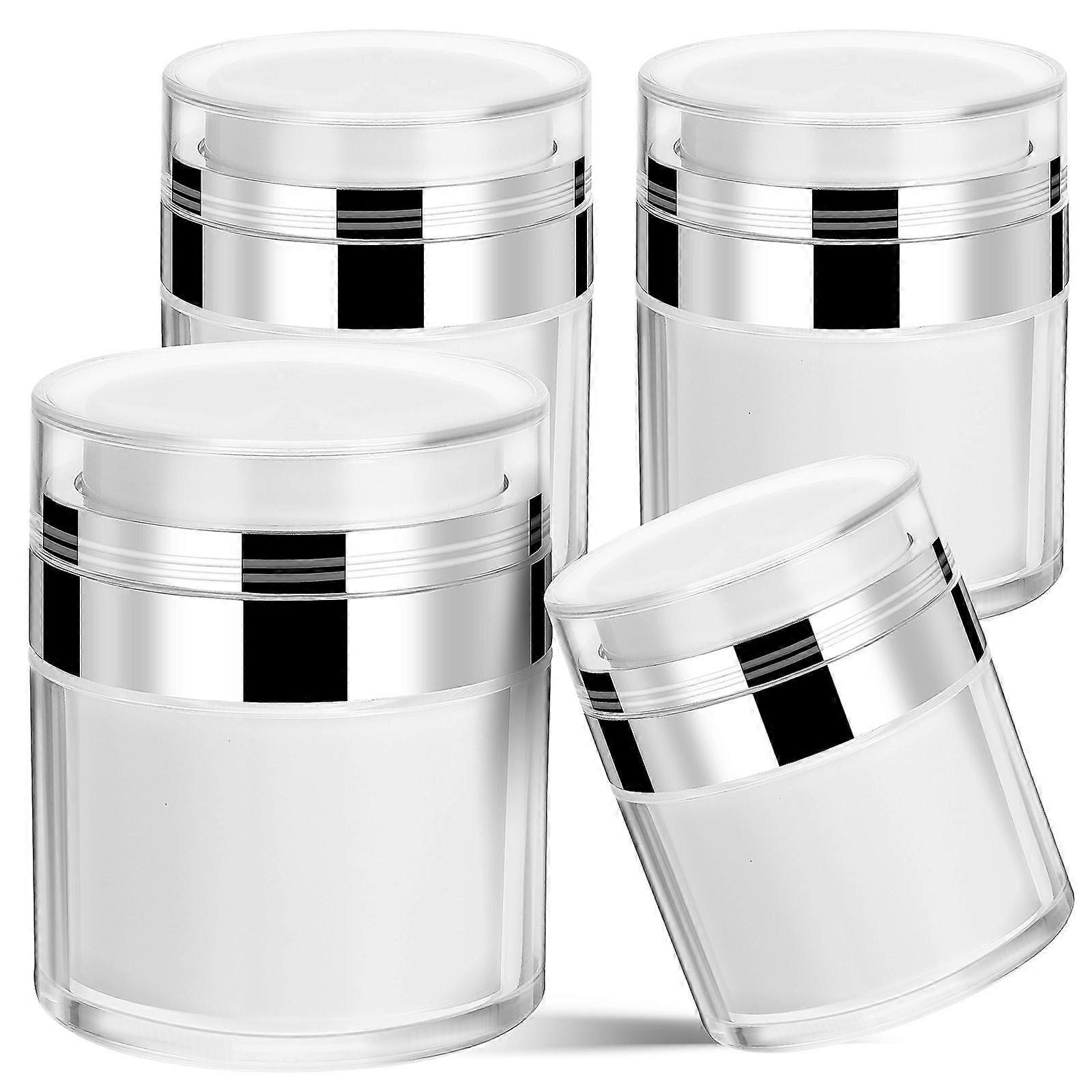 Transparent Acrylic Airless Pump Jar for Moisturizers and Creams Home Use 4 Pcs Compact Lightweight