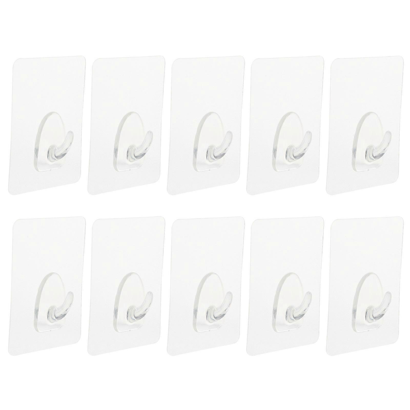 Traceless Hooks 10Pcs Non-Trace Hat Hooks Transparent Hooks For Home Use Simple Frosted Appearance Space-Saving