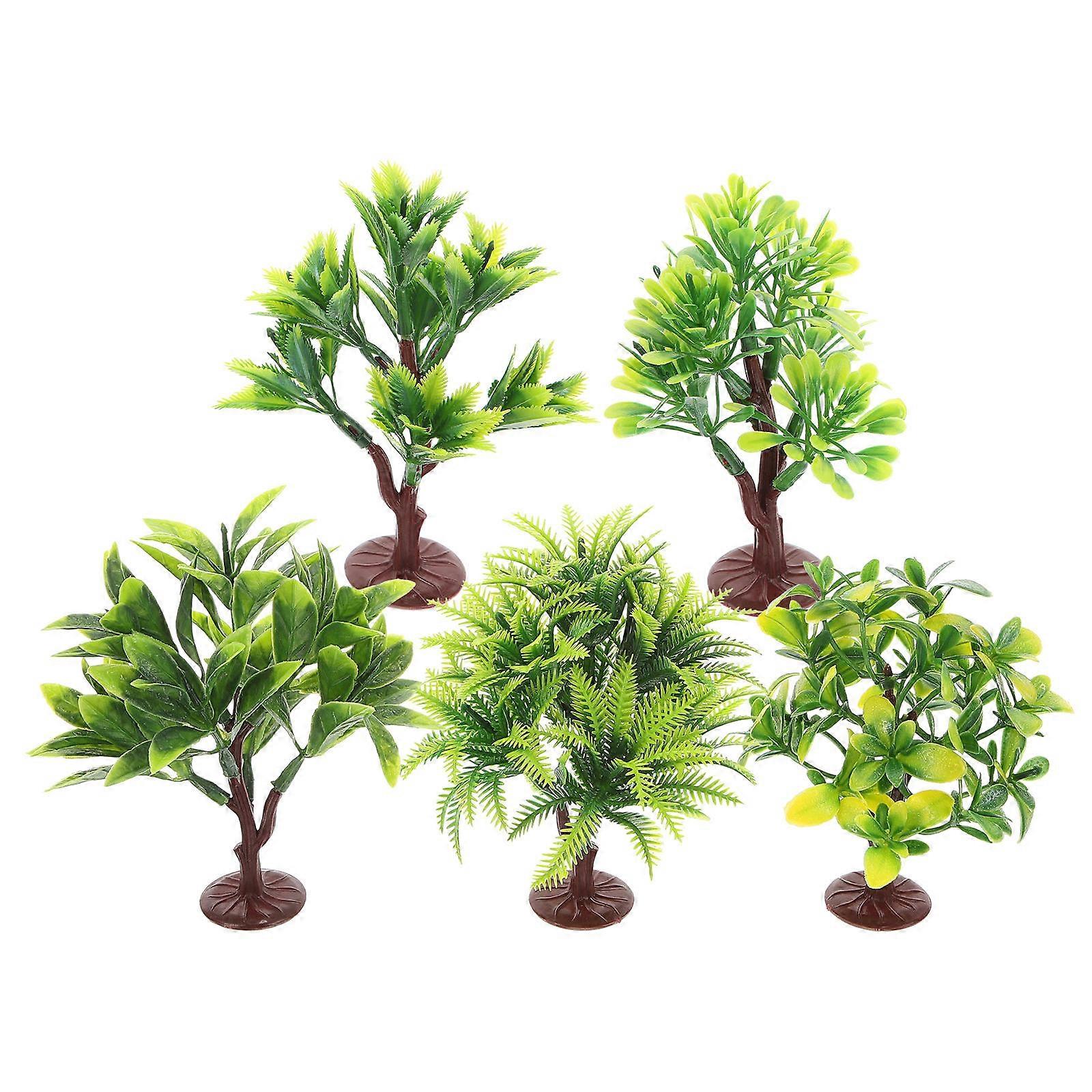 Simulated Tree Decorations for Home 10pcs Realistic Plastic Trees with Base for DIY Sand Table Scene