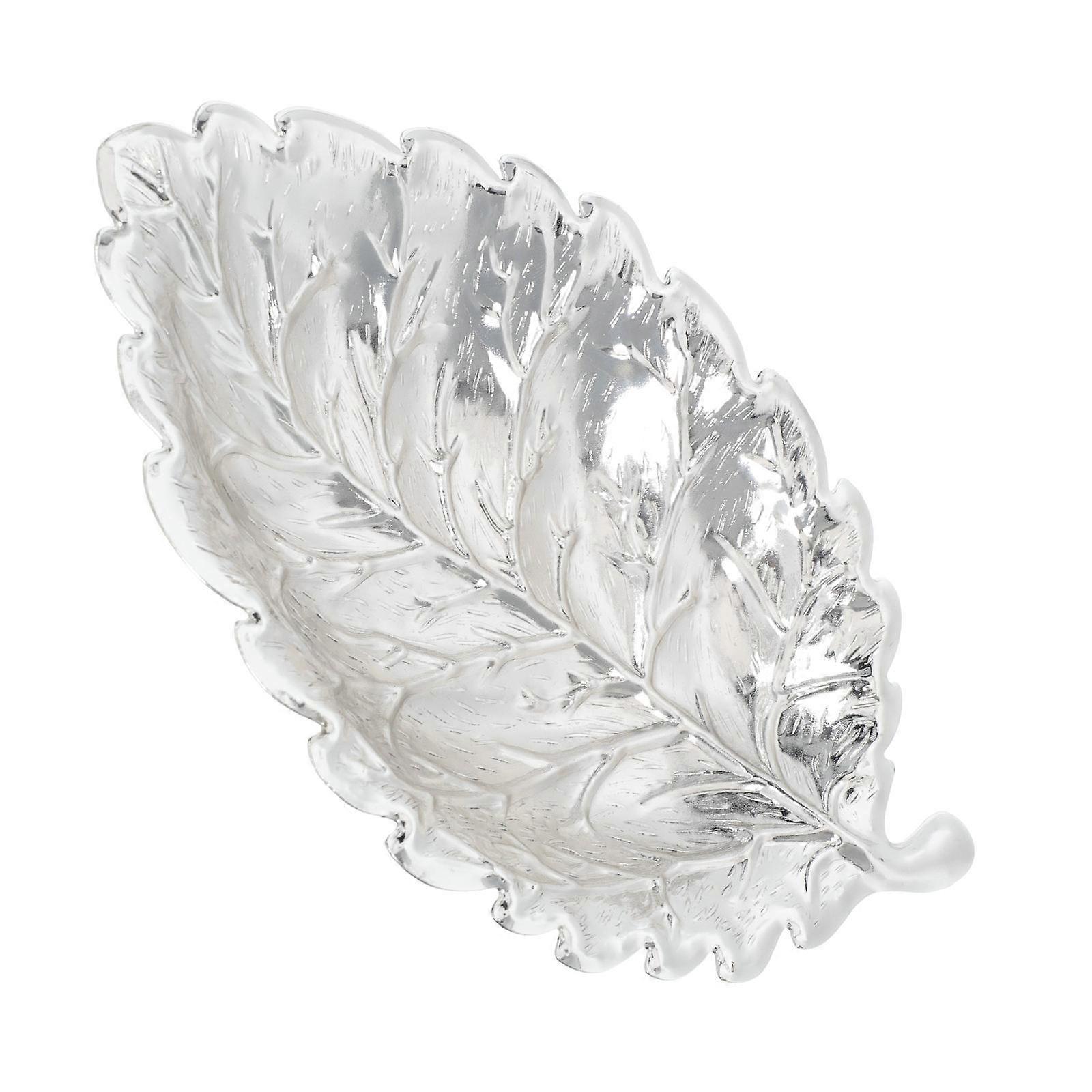 European Style Leaf Shaped Food Display Tray Zinc Alloy For Practical Gift Recipients 1Pack