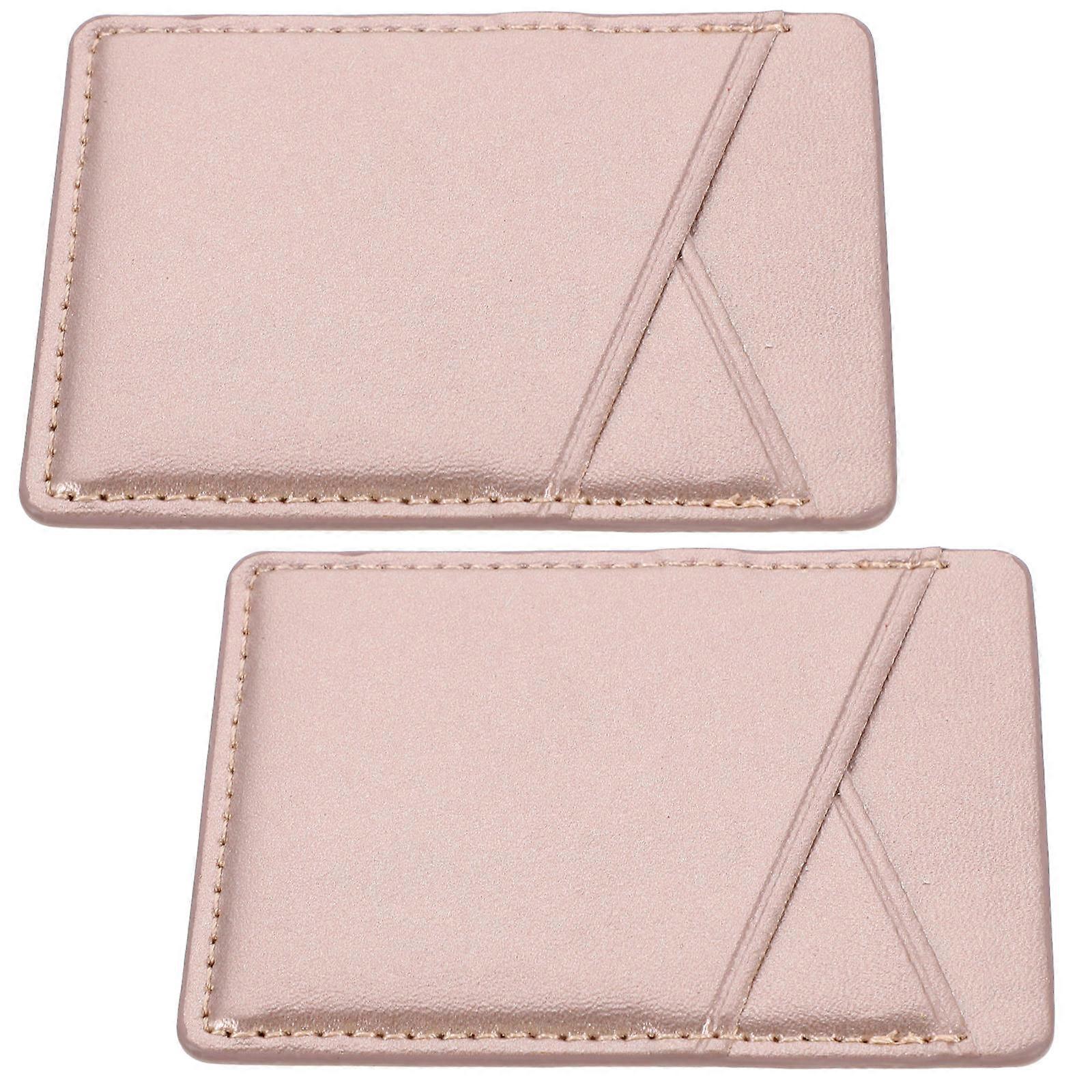 2 قطعة الهاتف المحمول الخلفي الجيب 2 فتحة بو حامل بطاقة محفظة كم عملة جيب