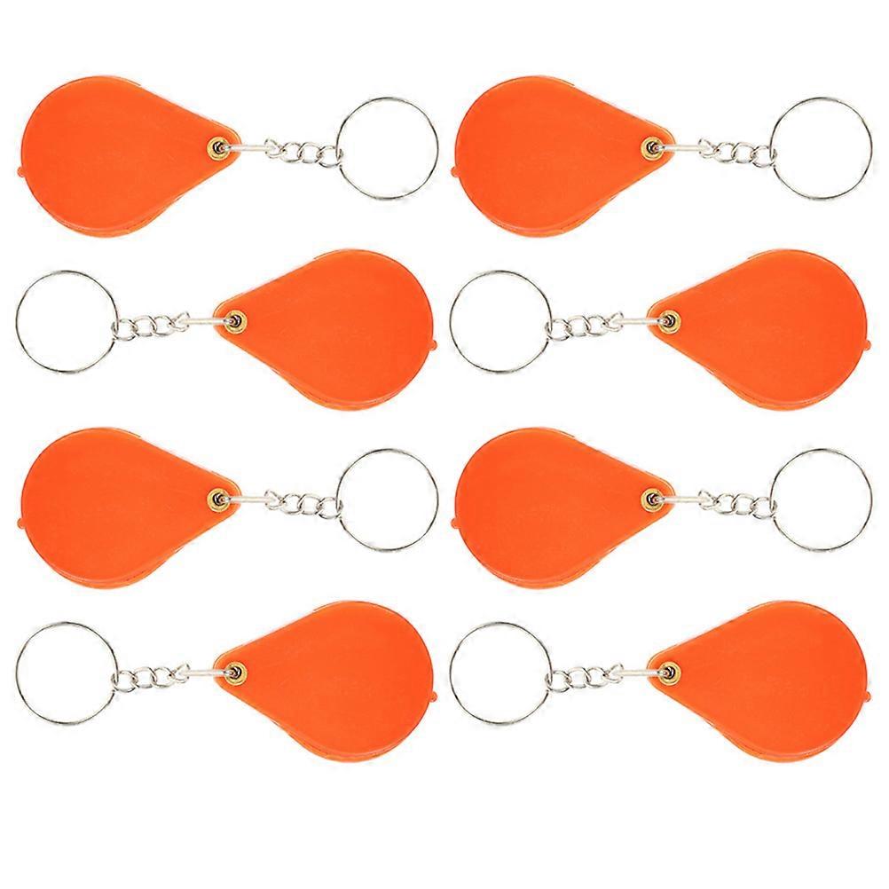 8pcs Mini Magnifying Glass Keychain, Compact Pocket Magnifier for Jewelry Inspection, Lightweight Durable Material for Reading and Close Up Viewing
