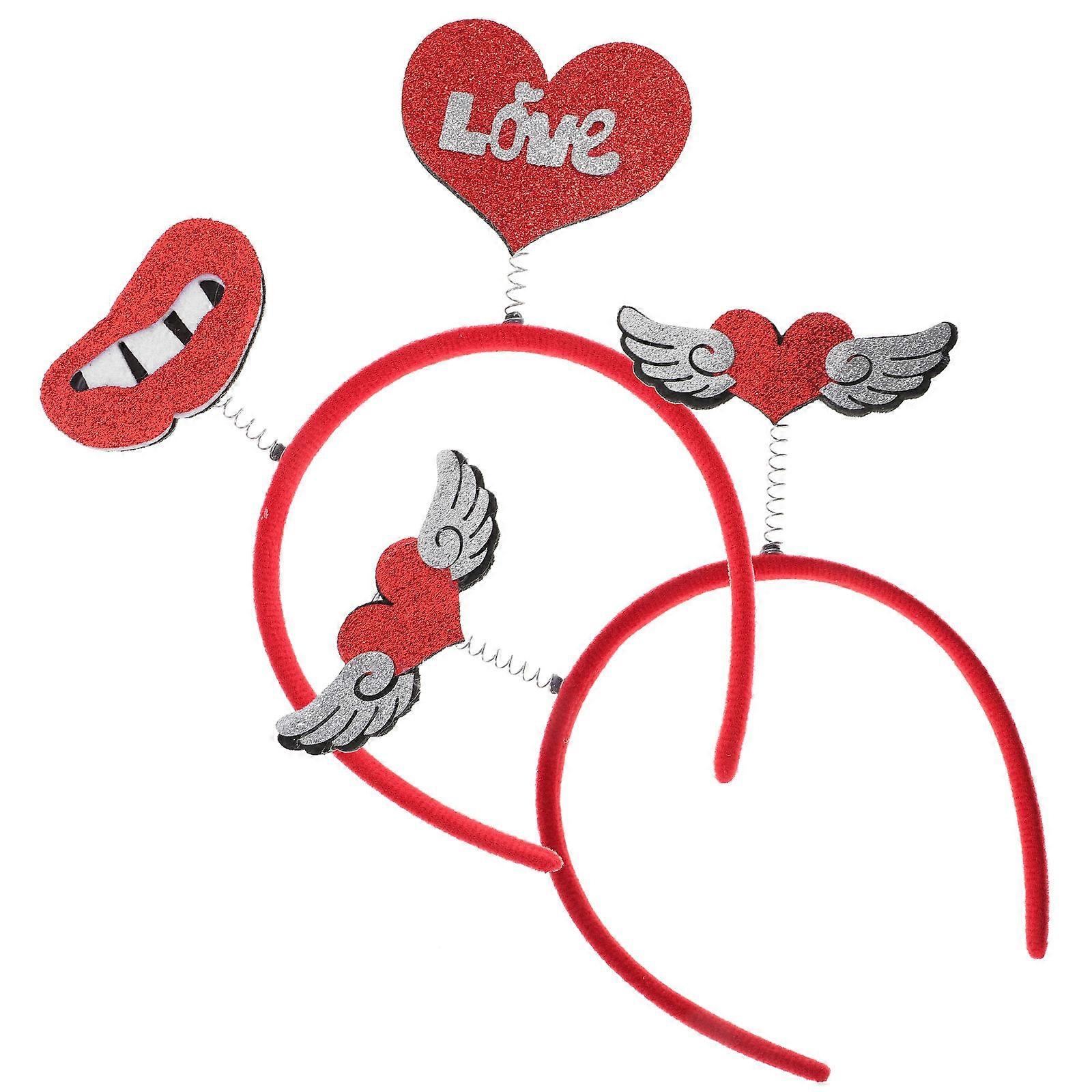 Valentines Day Heart Headband for Women with Assorted Color Felt and Plastic Decorative Design