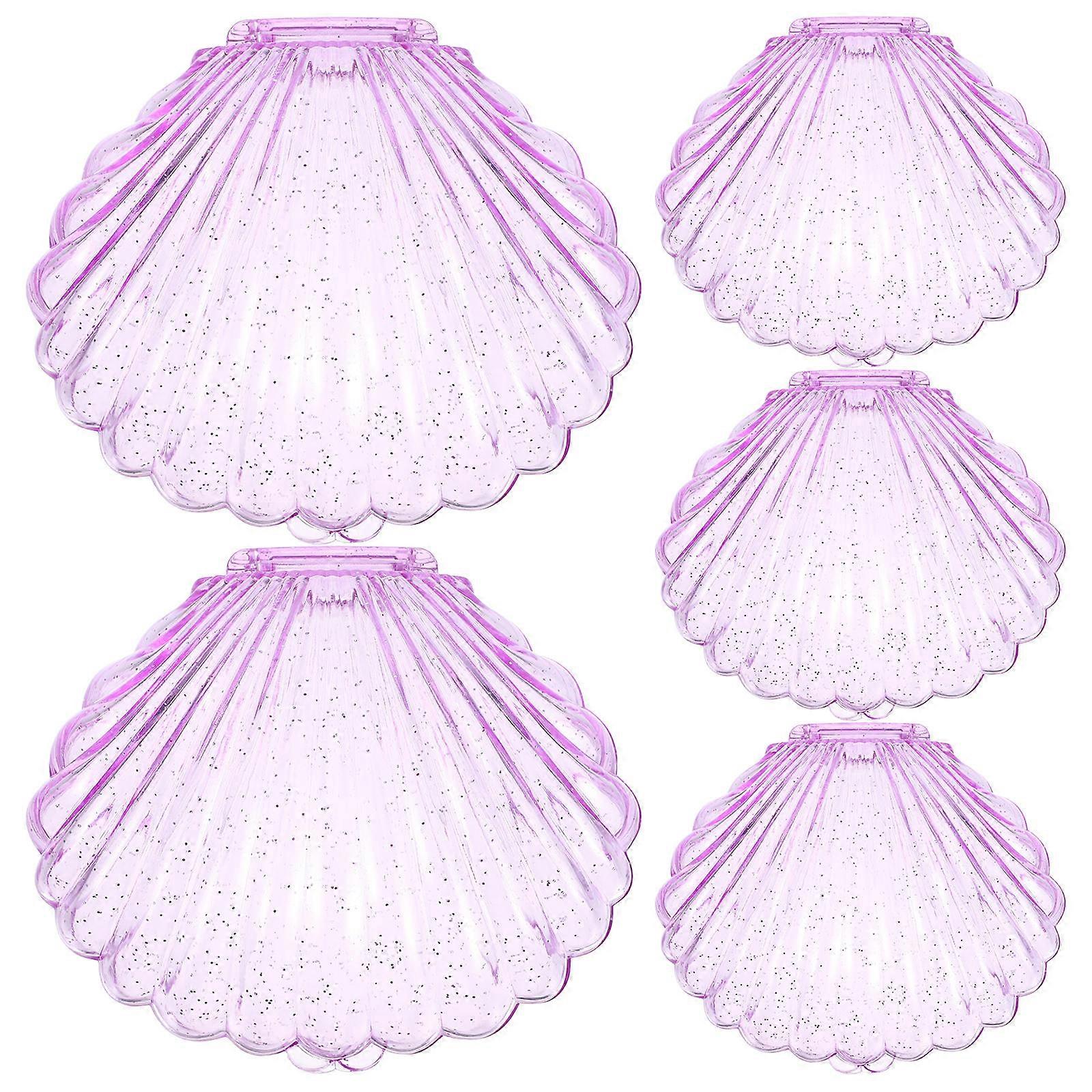 Shell Candy Boxes 5Pcs Violet for Storage Elegant Wedding Favors and Candy Bowl