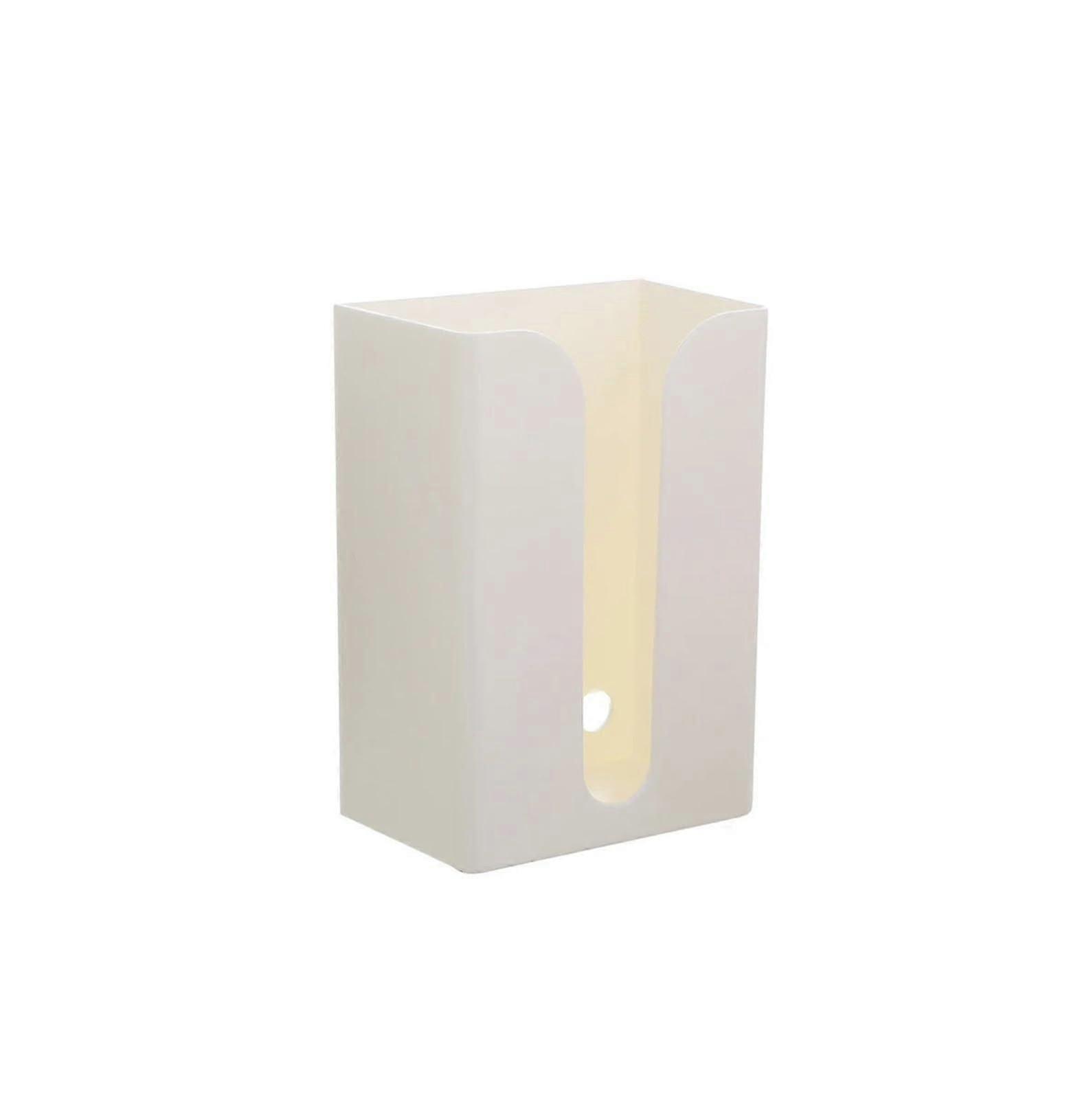 Wall-Mounted Tissue Box & Napkin Holder - Self-Adhesive Shelf (White, Multi-Purpose)