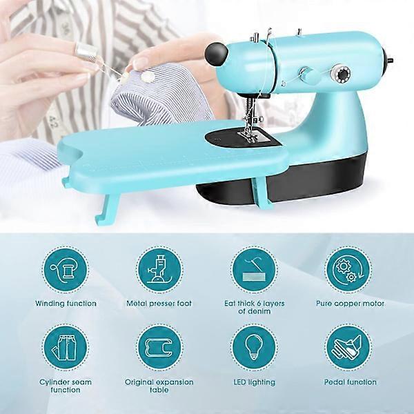 Mini sewing machine, upgraded electric sewing machine with sewing bag, expansion board, quick stitch suitable