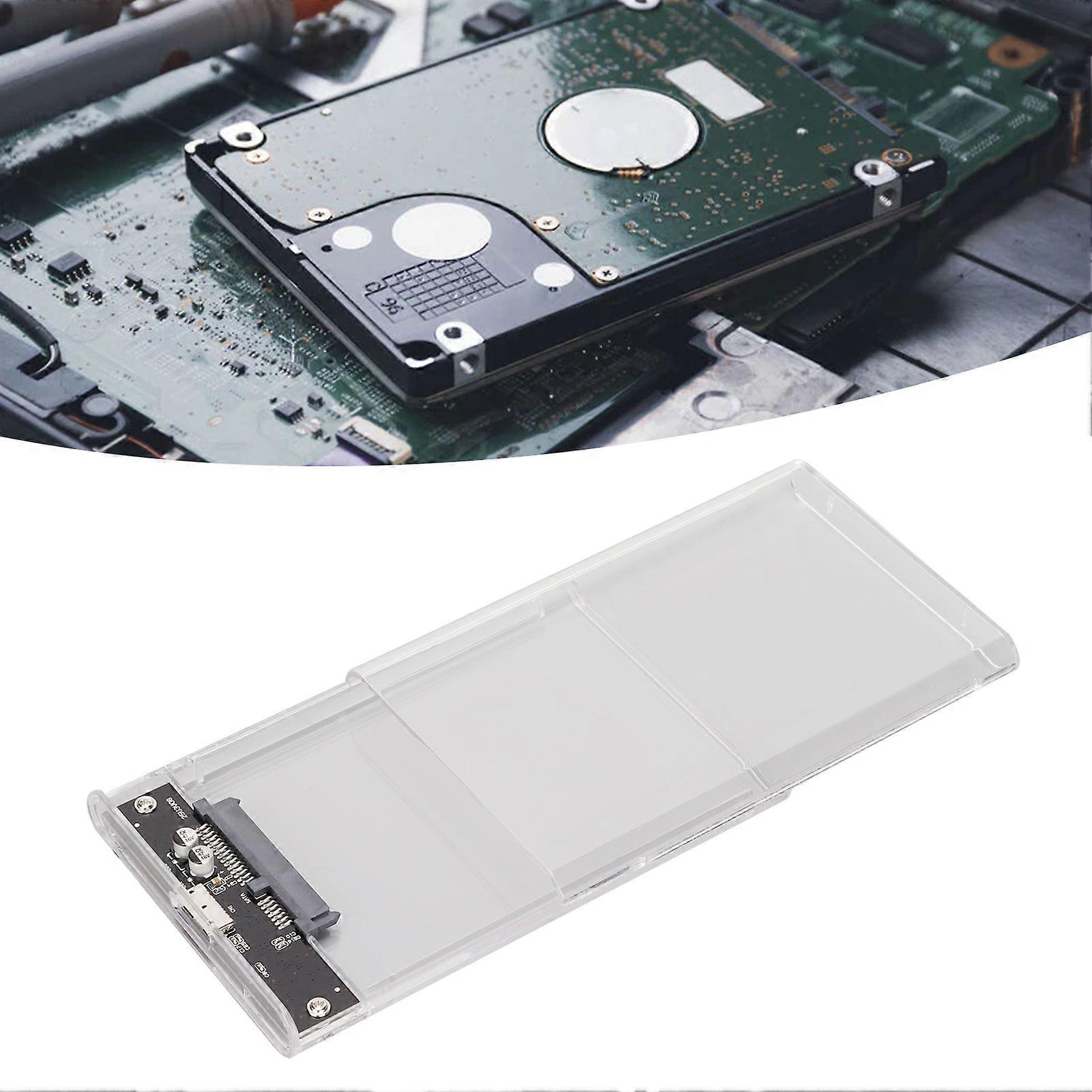 Hard Drive Enclosure USB3.0 SATA Hard Disk Enclosure Suitable for 2.5inch 7/9.5mm SATA Interface HDD/SSD Hard Disk CaseTransparent  (Not Inclube Hard
