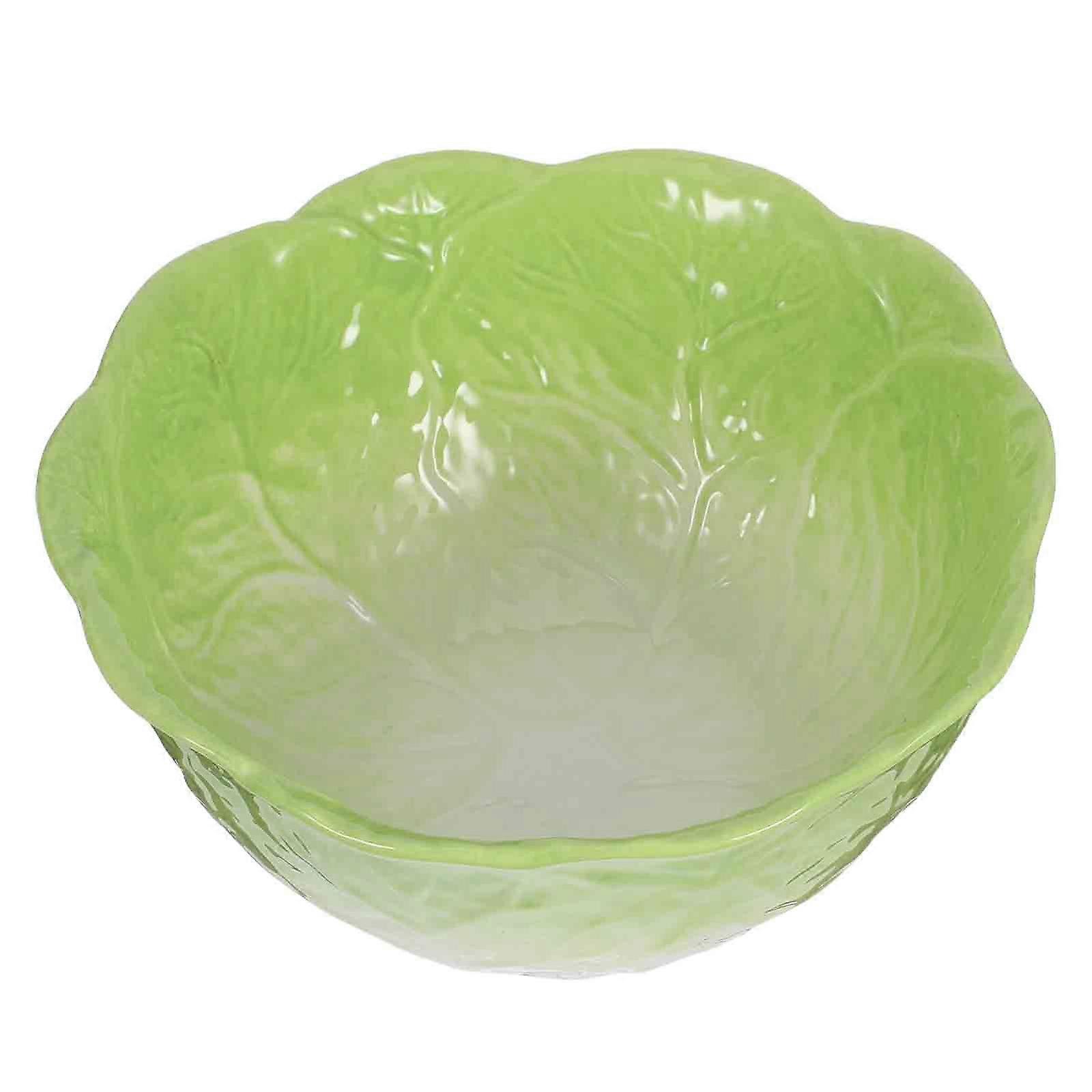 Versatile Salad Bowl Ceramic Crafted For Daily Meals And Gatherings Light Green Embellished Bowl Offering Large Capacity In 1Set