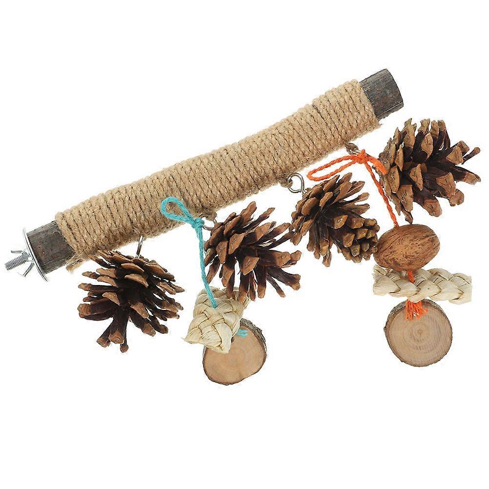 Parrot Perch Bird Cage Standing Stick Wooden Pole Scratching Stick 1 Set